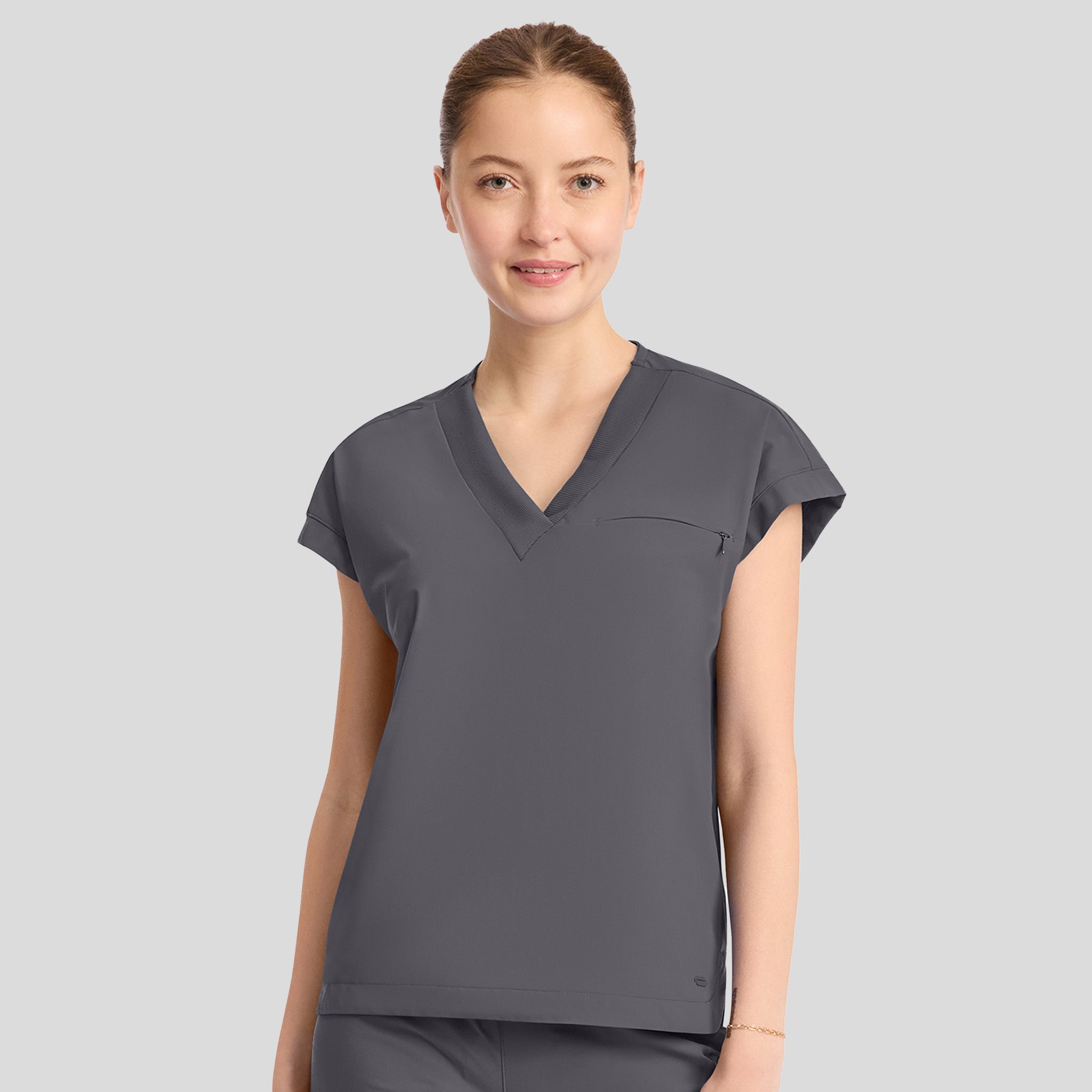 Dolman V-Neck Top | Pewter