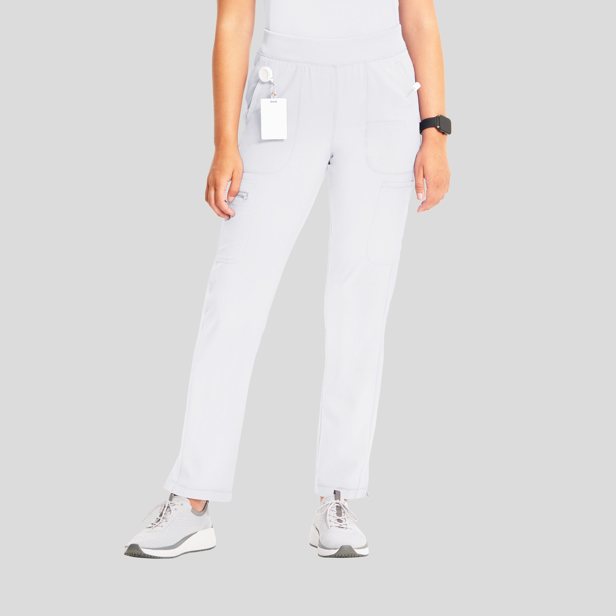 Inifnity Mid Rise Tapered Leg Pull-On Scrub Pant | White