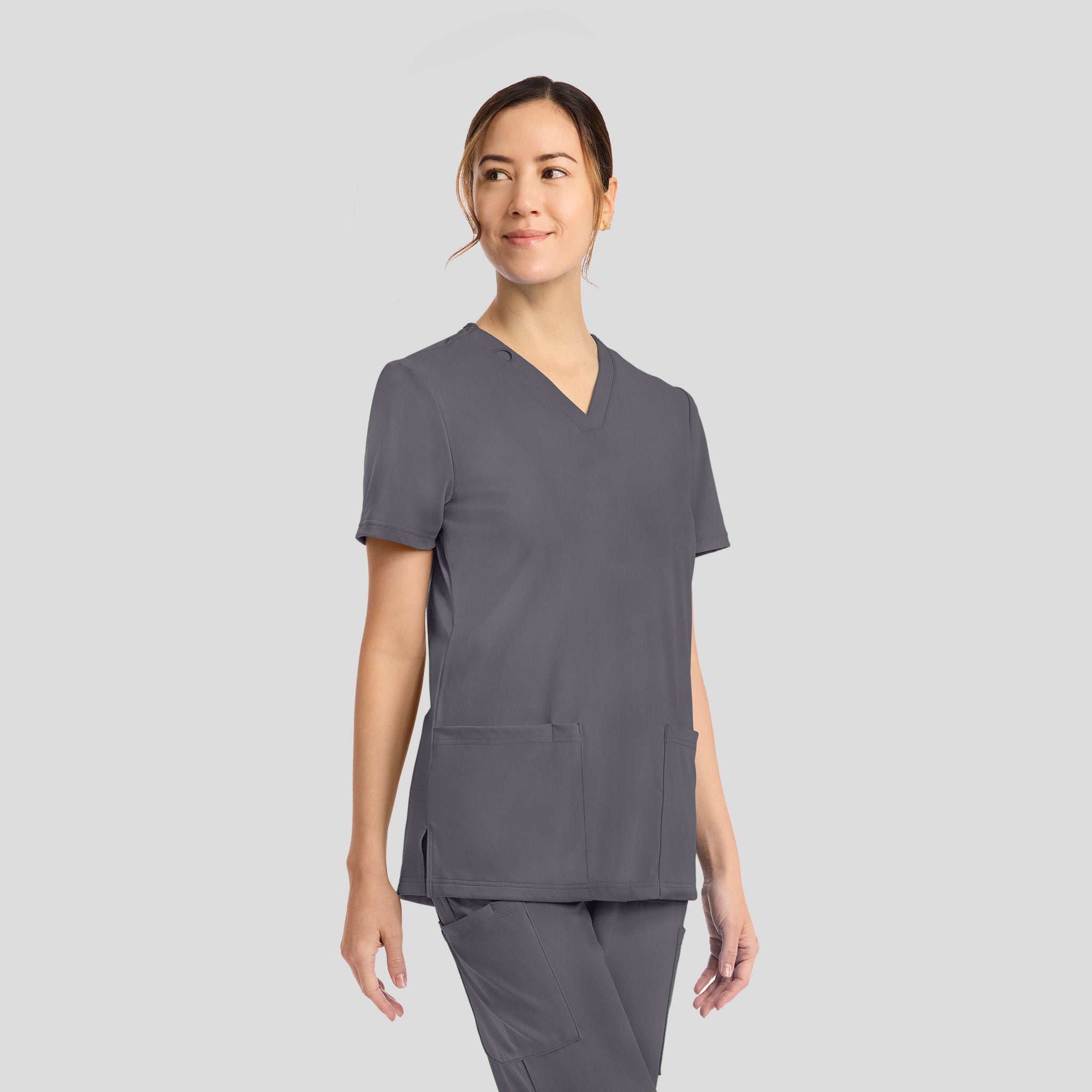 Achieve 2-Pocket Scrub Top | Pewter