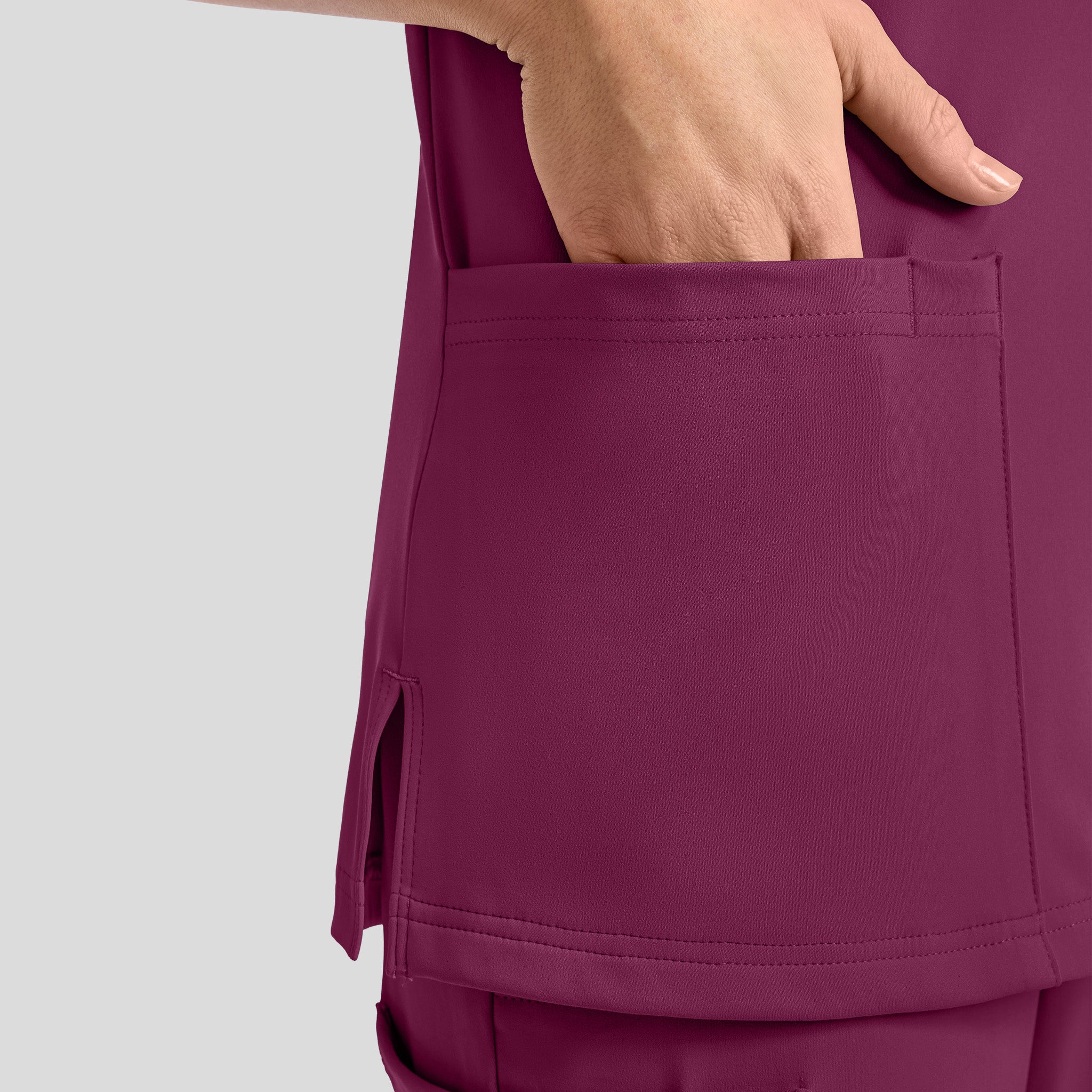 Achieve 2-Pocket Scrub Top | Wine