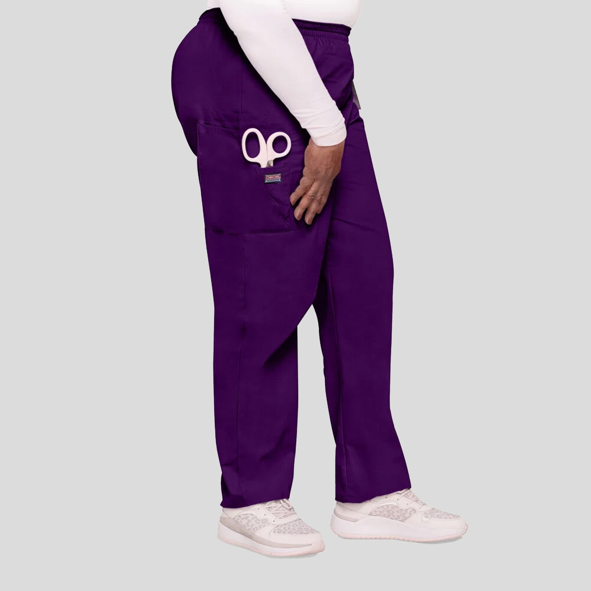Elastic Waist Utility Scrub Pant | Eggplant