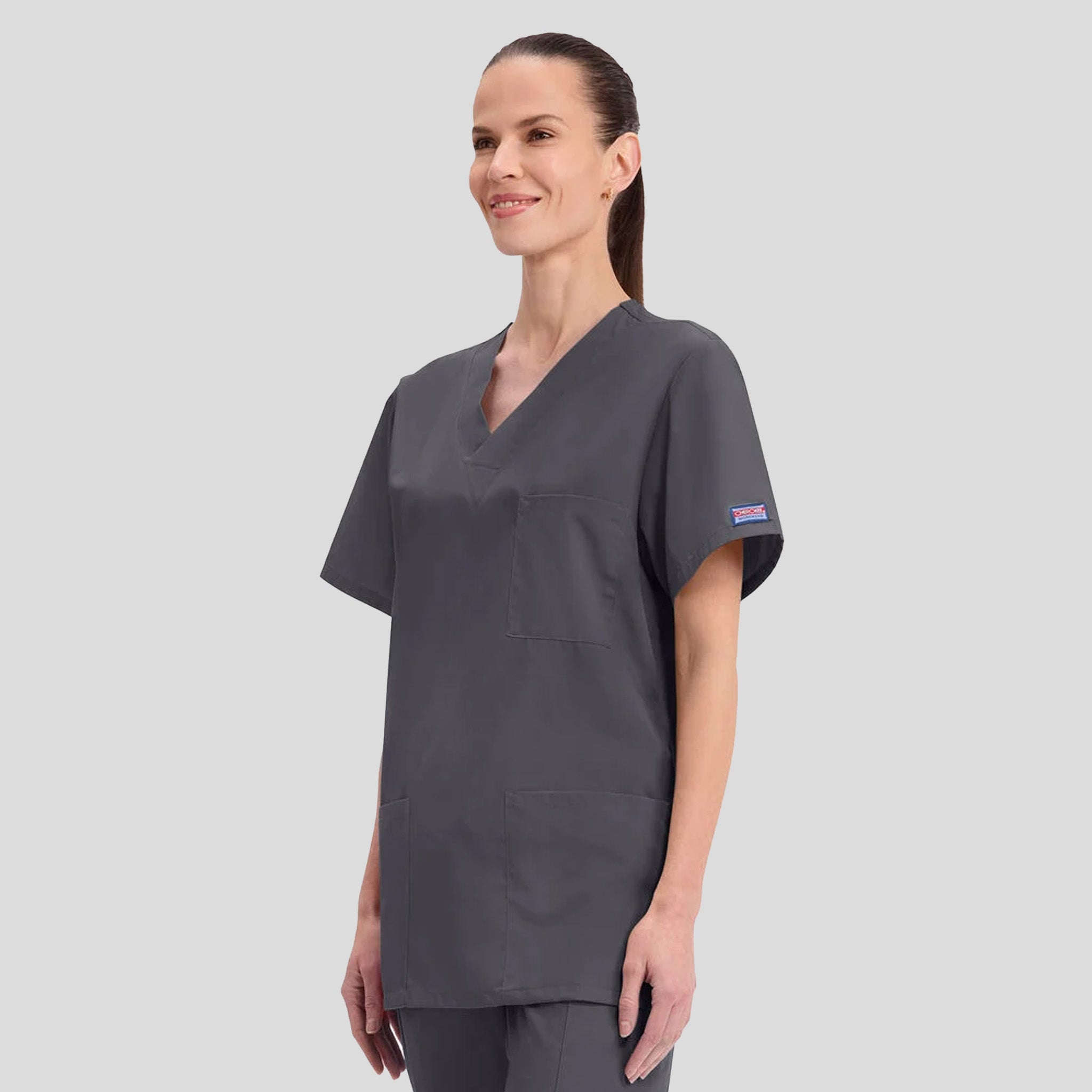 Unisex V-Neck 3 Pocket | Pewter