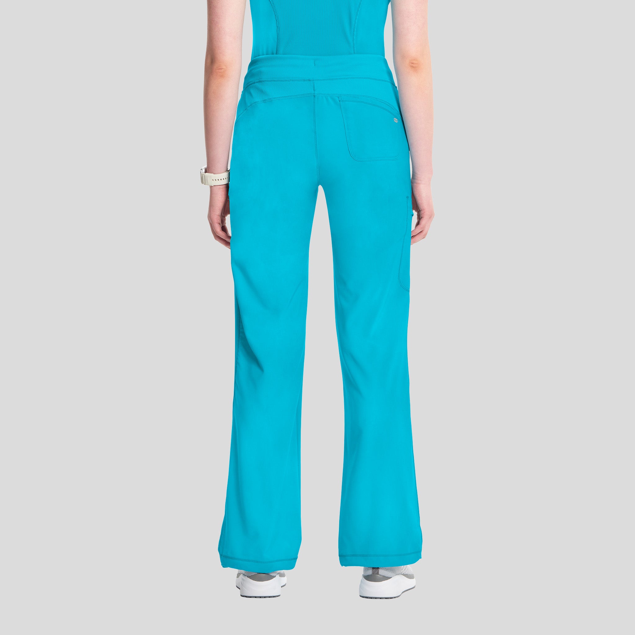 Rib Knit Drawstring Waist Scrub Pant | Turqouise