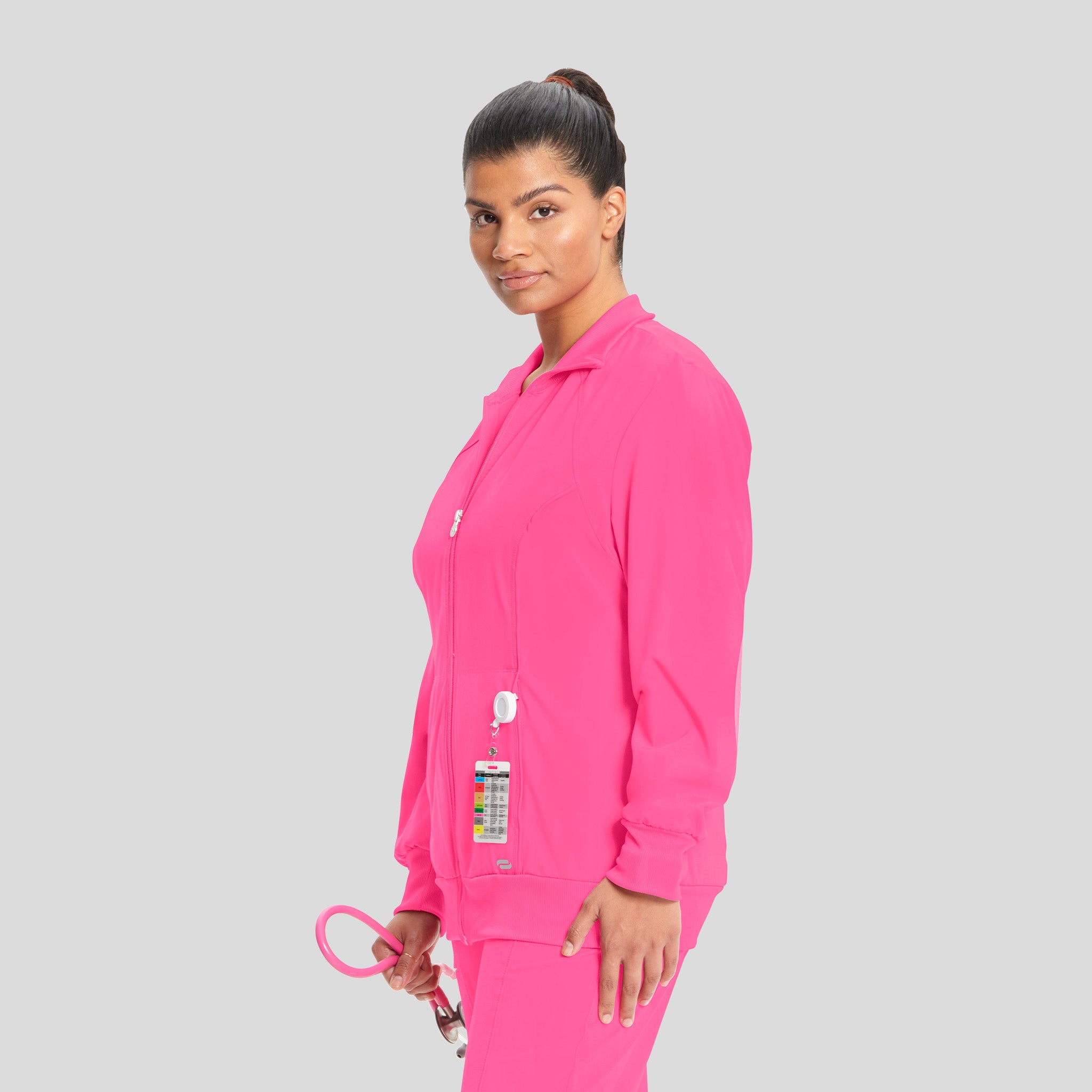 Women's Zip Front Warm-Up | Carmine Pink