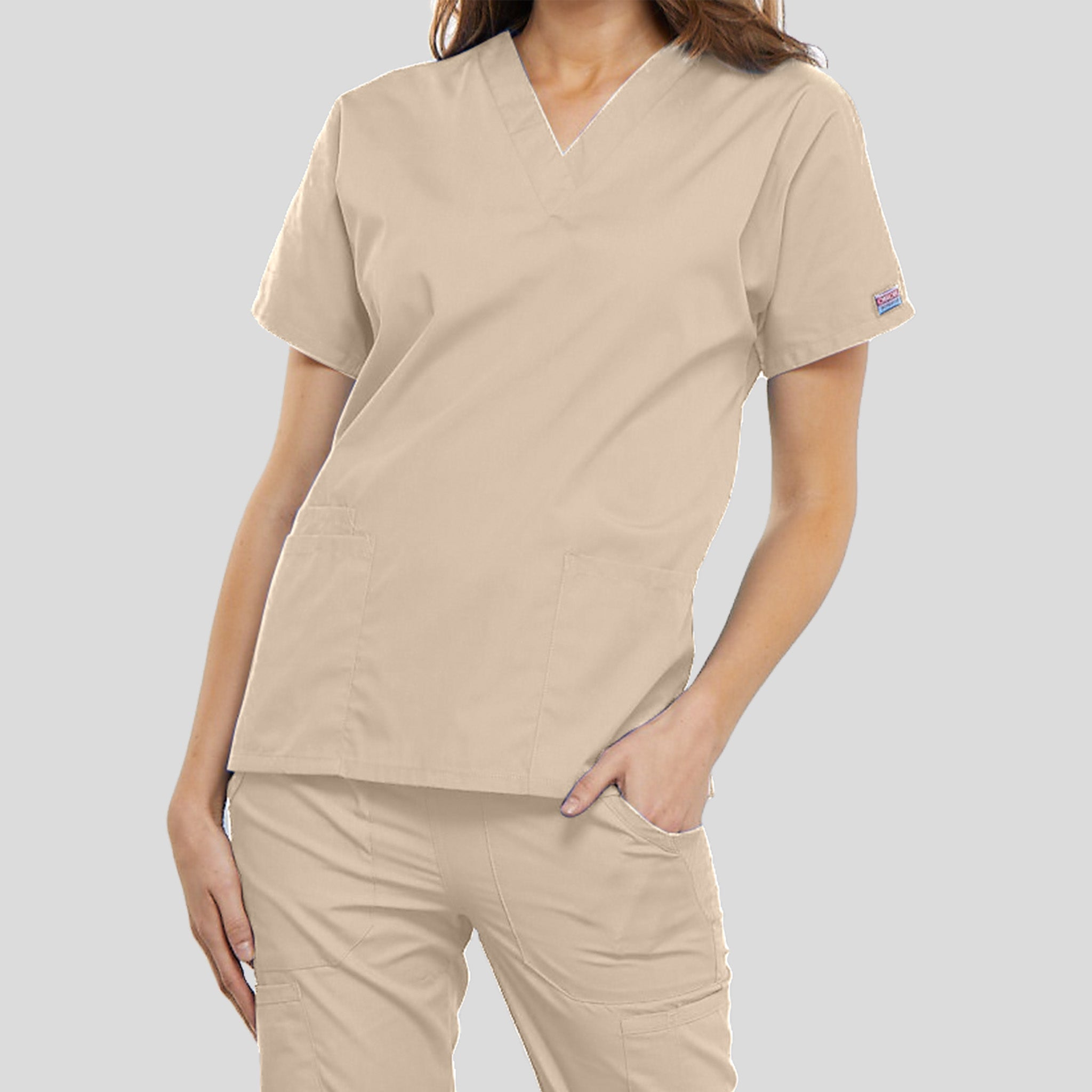 Women's V-Neck 2 Pocket | Khaki