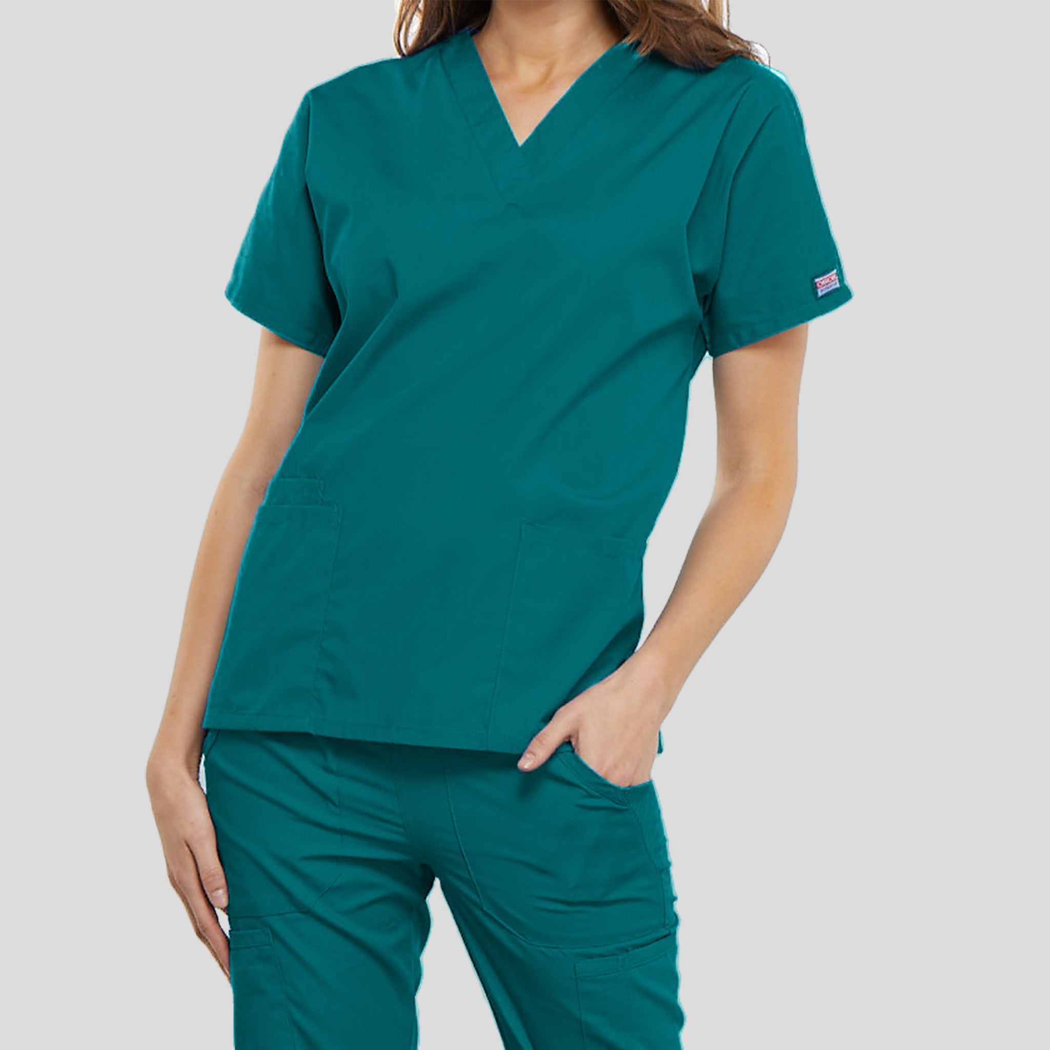 Women's V-Neck 2 Pocket | Teal