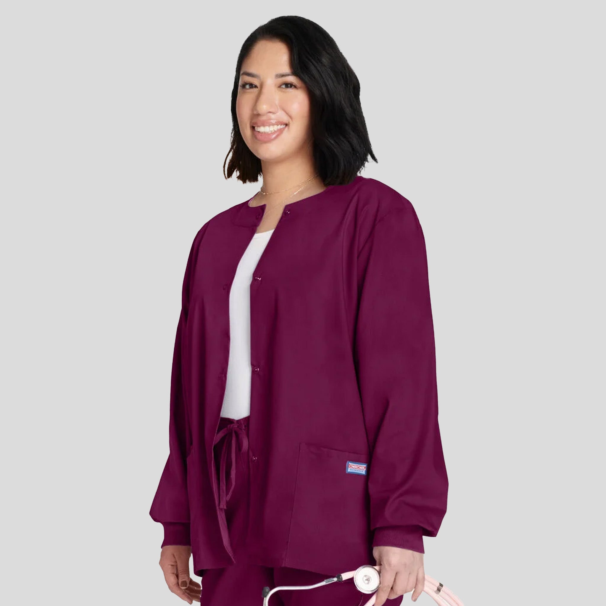 Women's Snap Front Jacket | Wine
