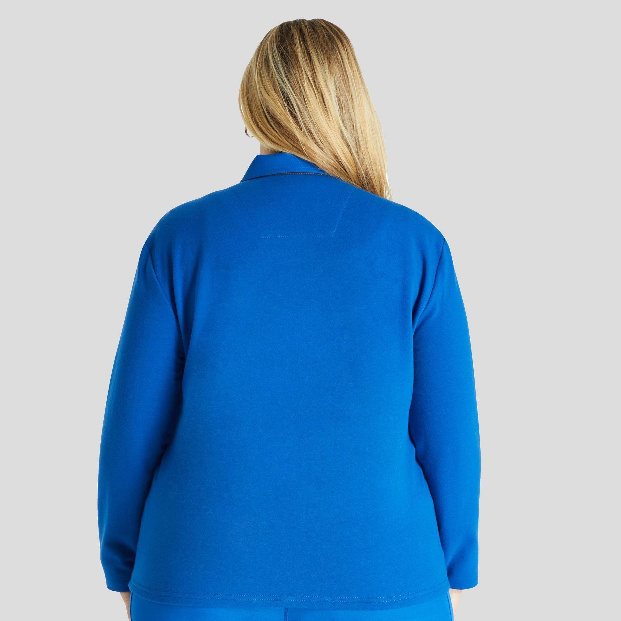 Women's Zip Front Fleece Scrub Jacket | Royal