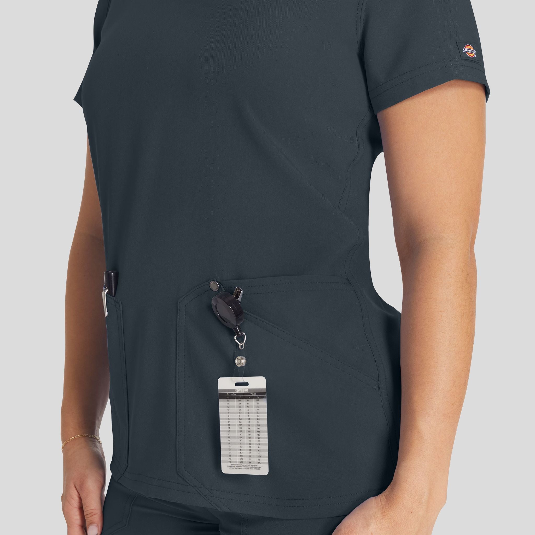 Women's V-Neck Scrub Top | Pewter