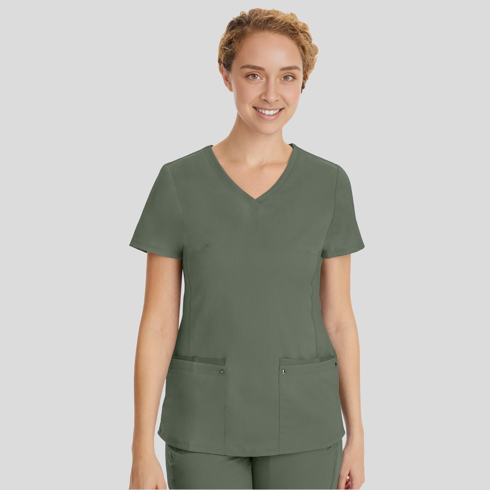 Juliet V-Neck Yoga Scrub Top | Olive