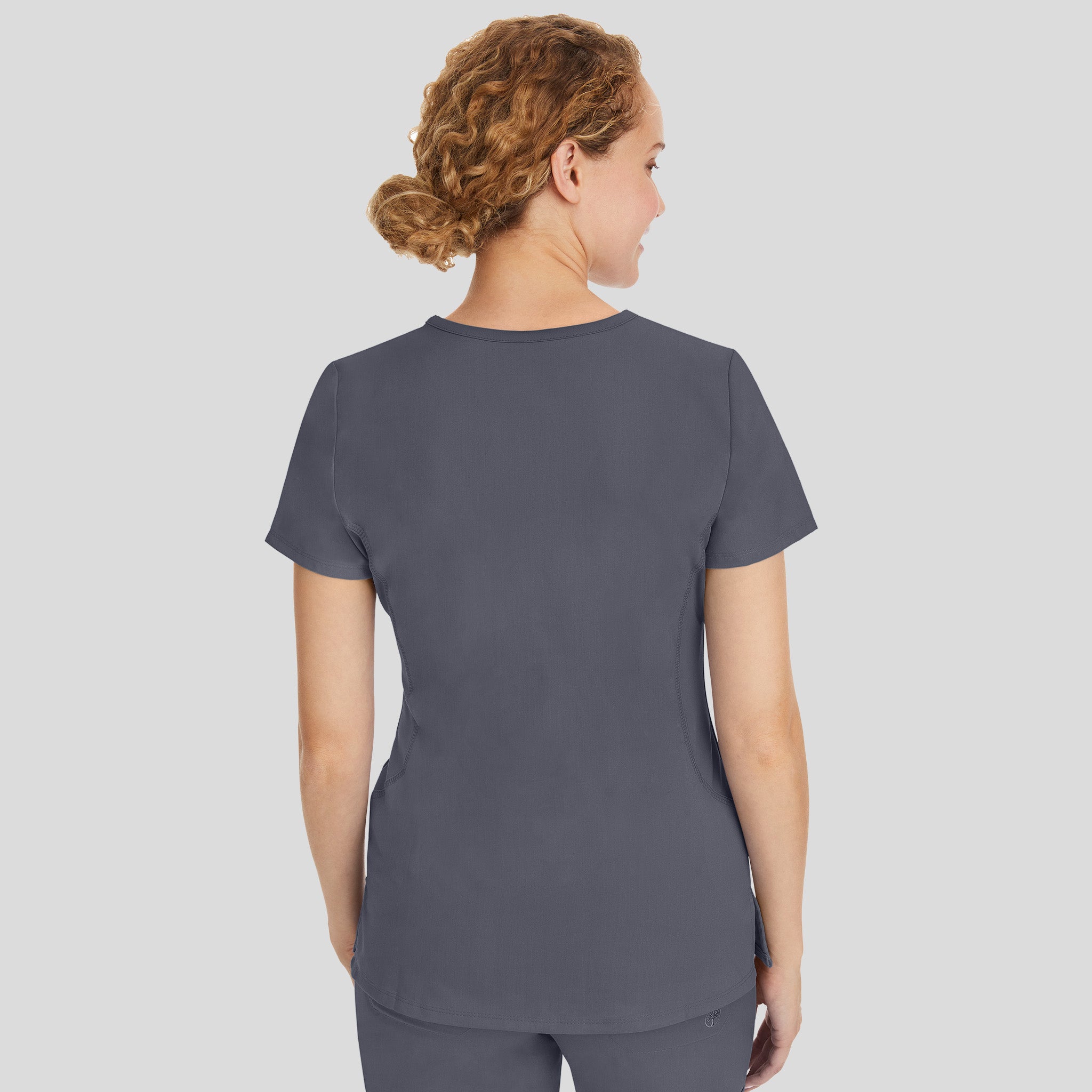 Juliet V-Neck Yoga Scrub Top | Pewter