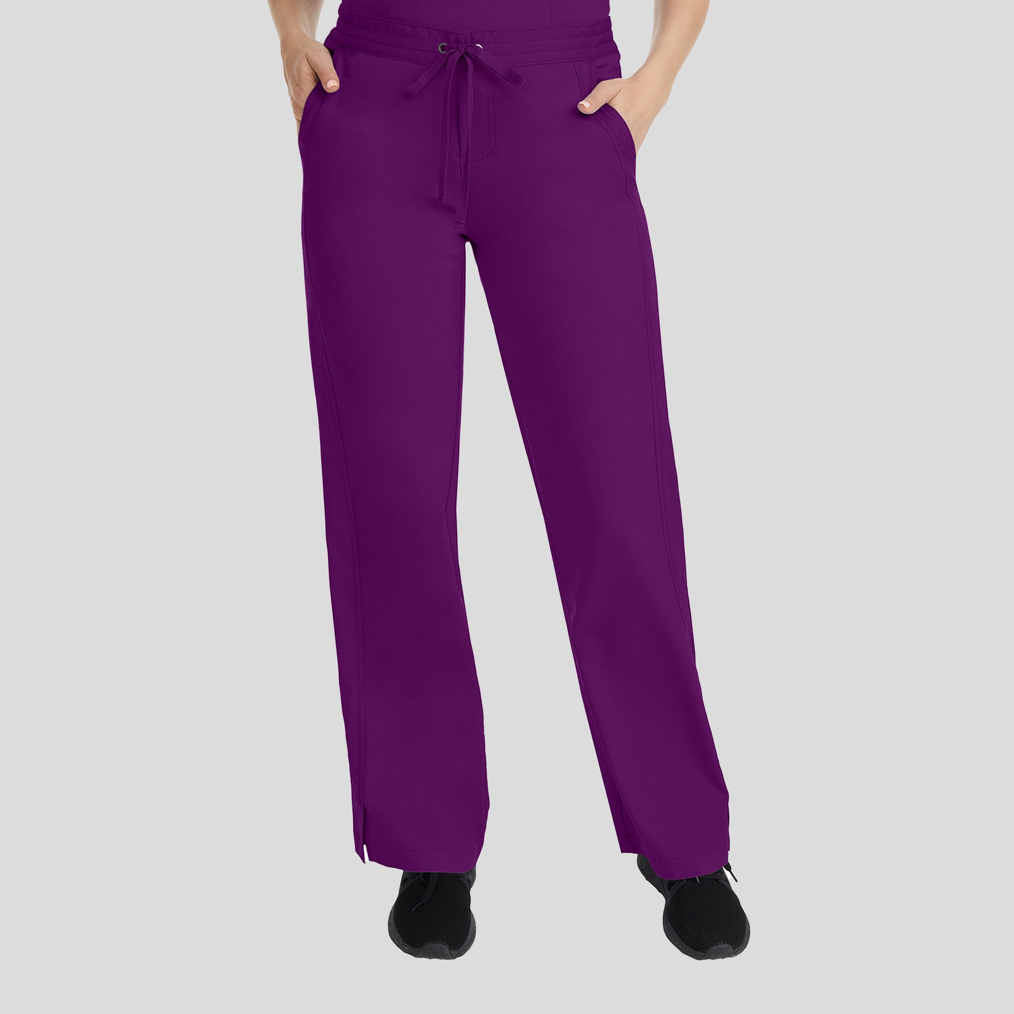 Taylor Elastic Waist Drawstring Scrub Pant | Eggplant
