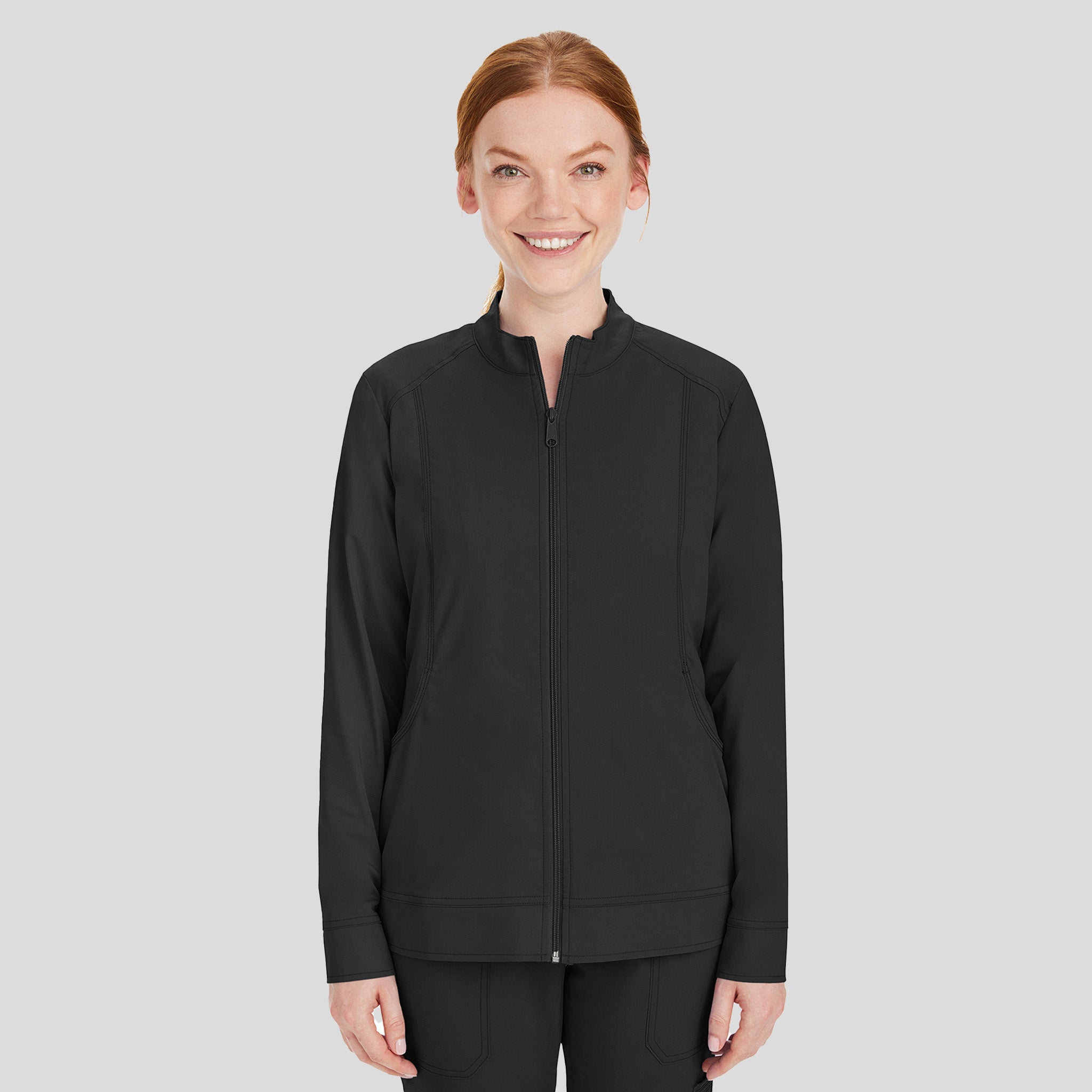 Dakota Zip Front Scrub Jacket | Black