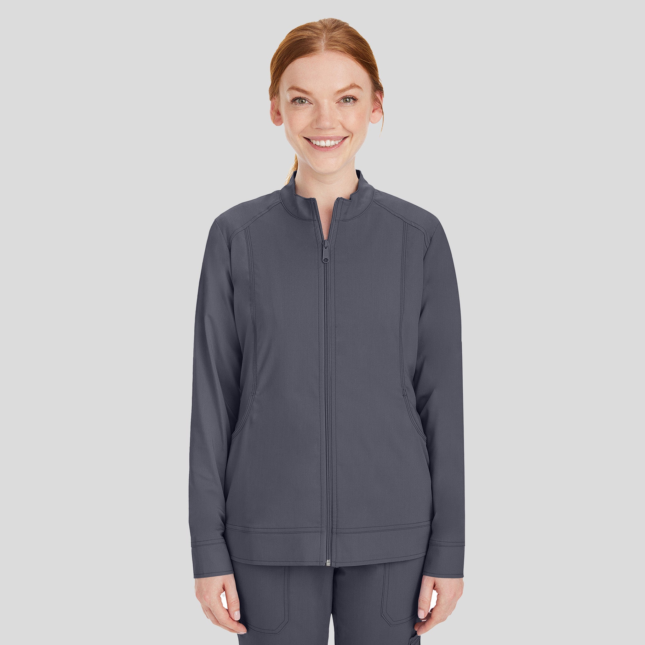 Dakota Zip Front Scrub Jacket | Pewter