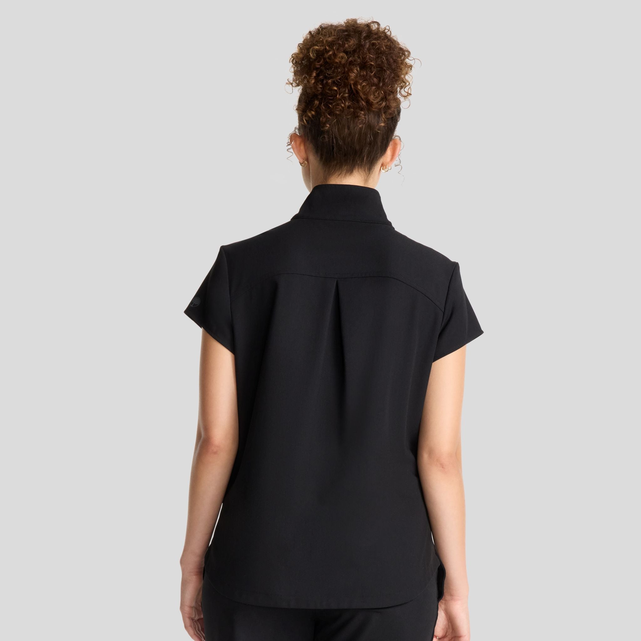 Women's Bella Quarter Zip Scrub Top | Black