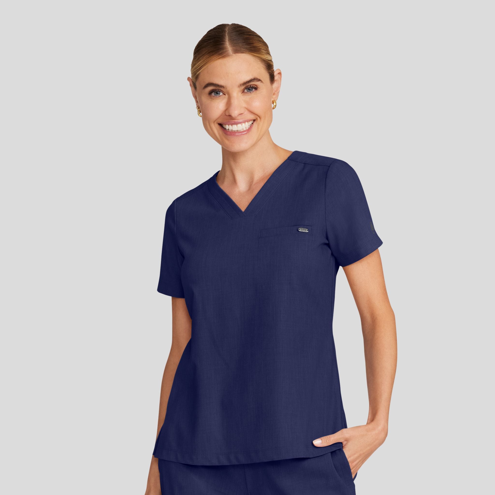 Women's Billie V-Neck Scrub Top | Navy