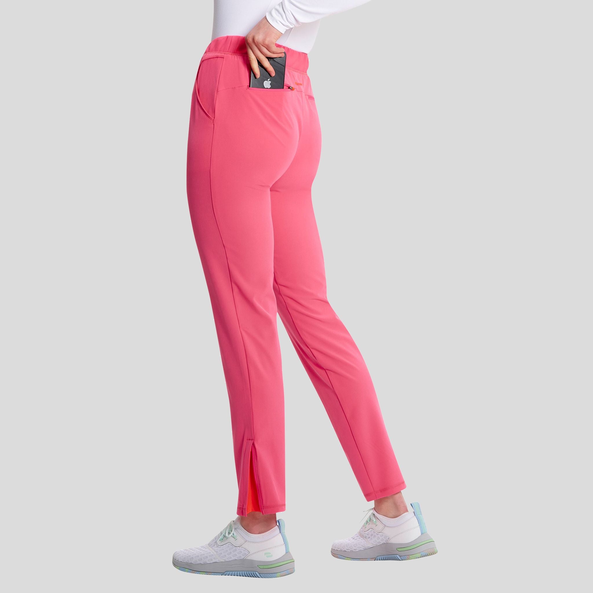 Mid Rise Pull-on Tapered Leg Cargo Pant | Power Pink
