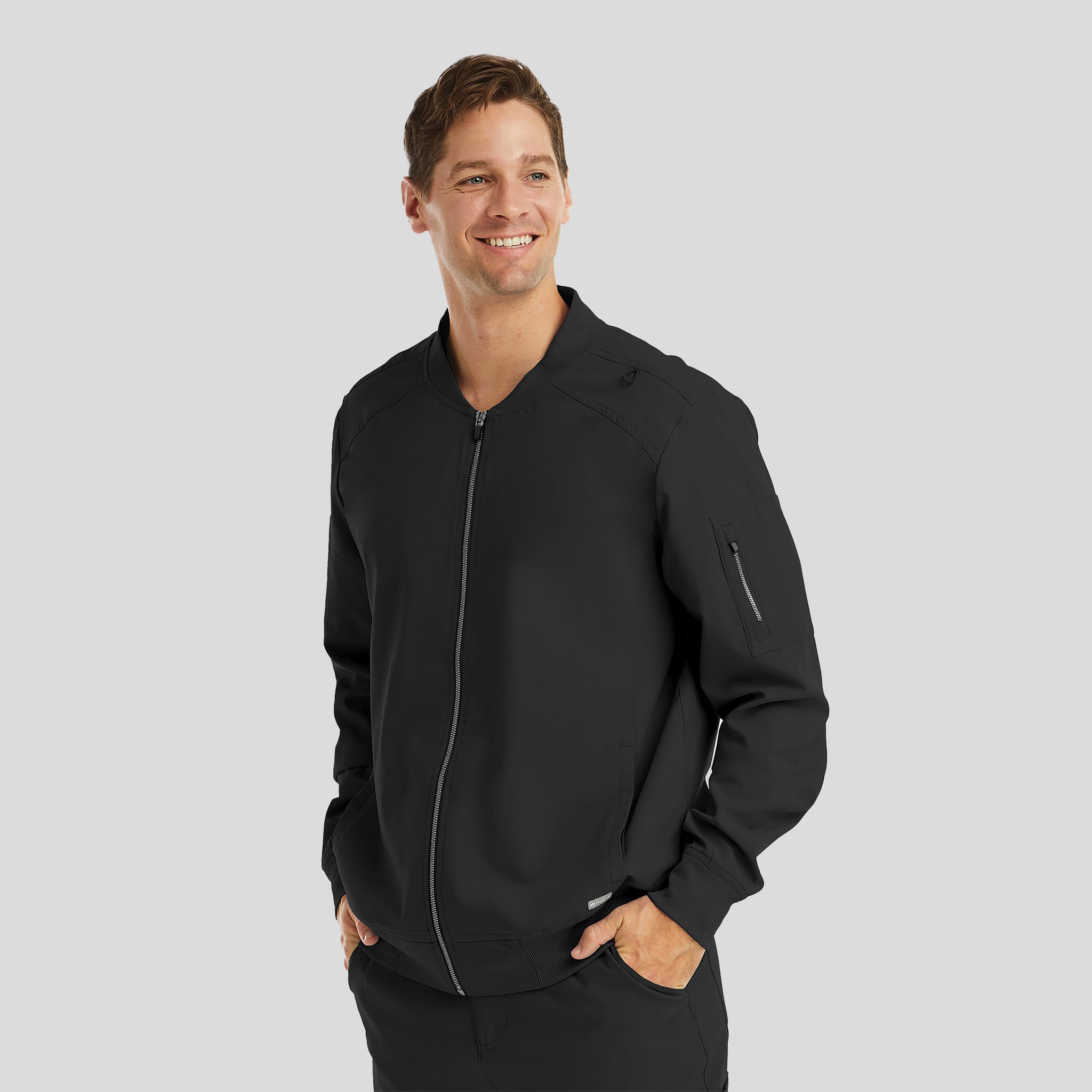 Men’s Full Zip Bomber Jacket | Black