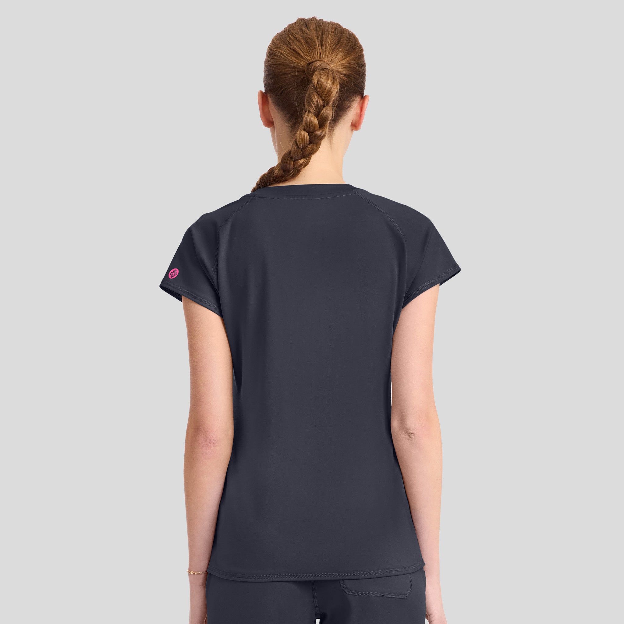 3-Pocket STRETCH V-Neck Scrub Top | Pewter