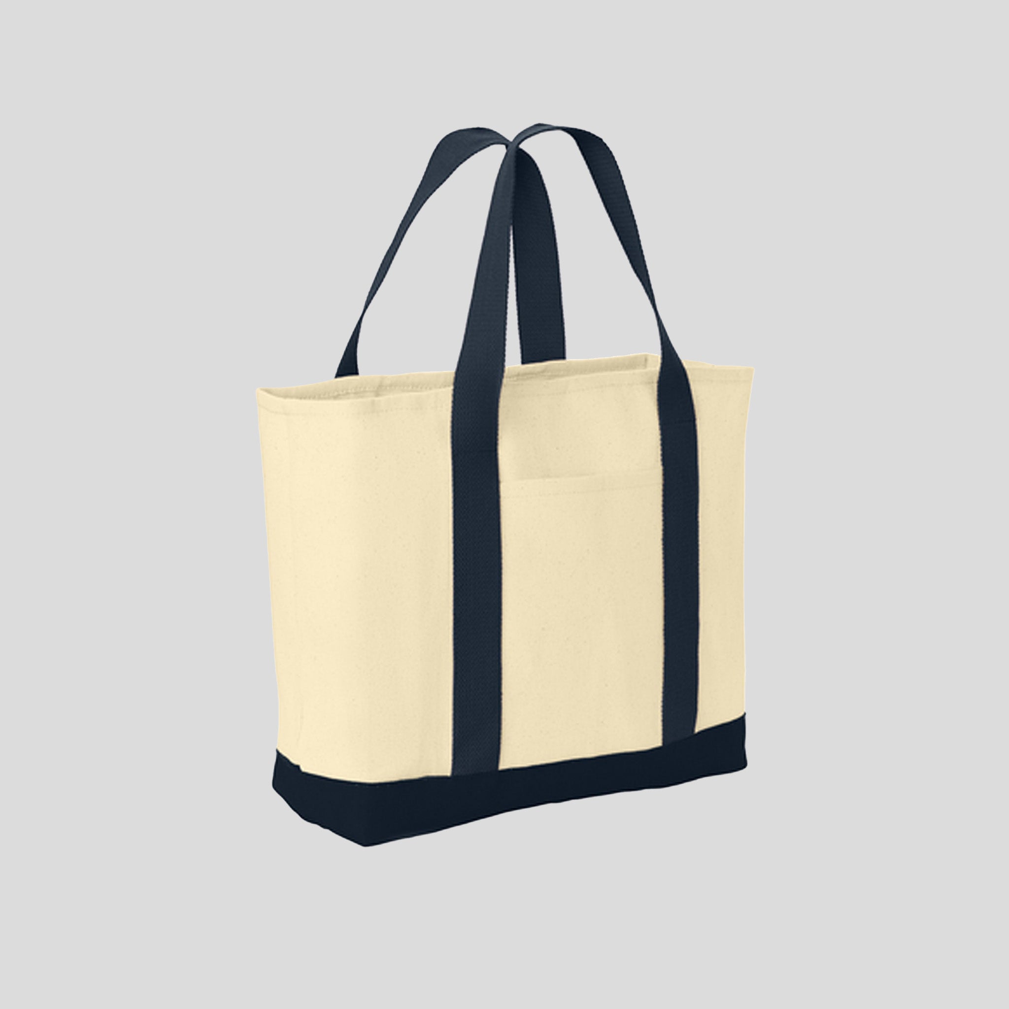 Ideal Twill Two-Tone Shopping Tote | Natural/Navy