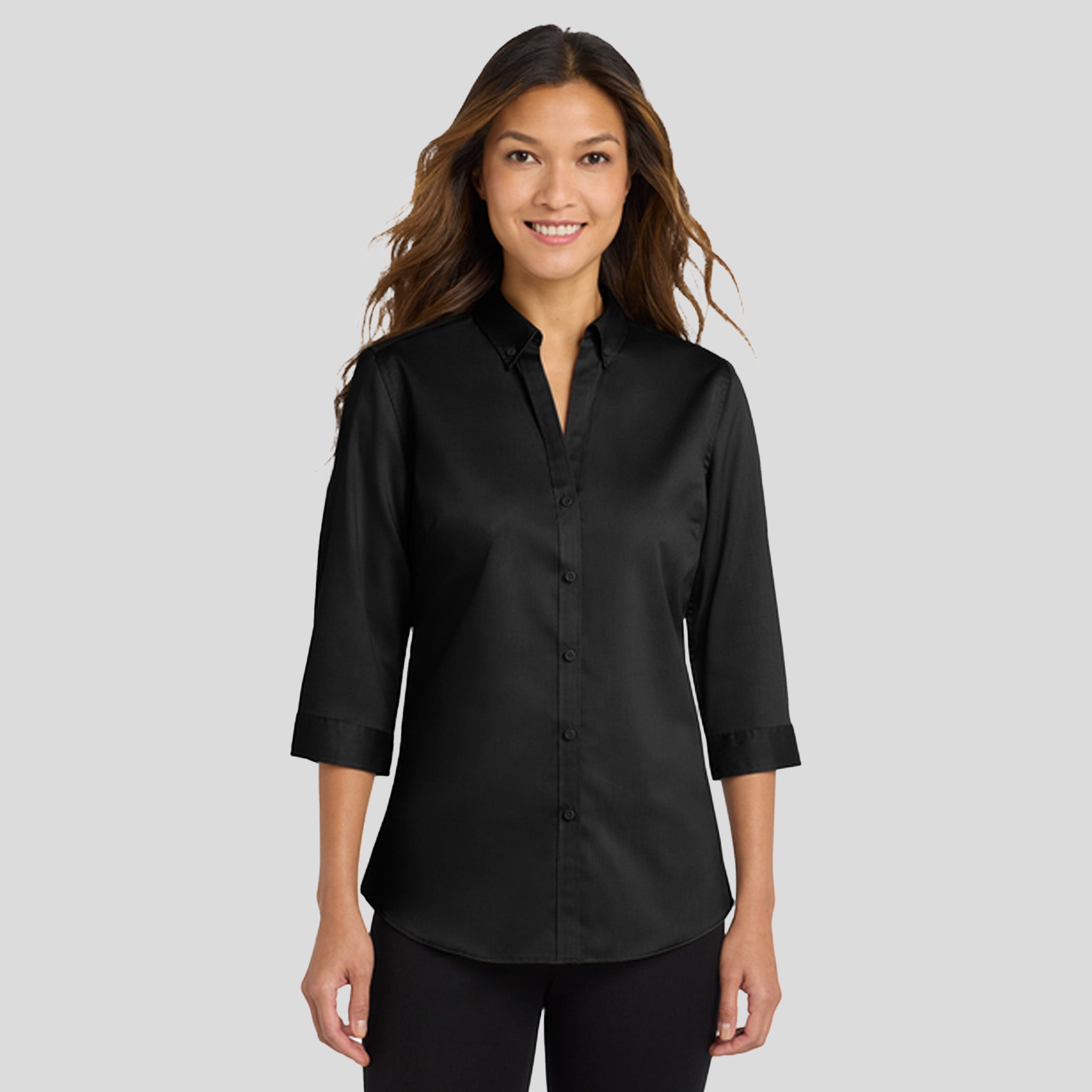 Women's 3/4-Sleeve SuperPro™ Twill Shirt | Black