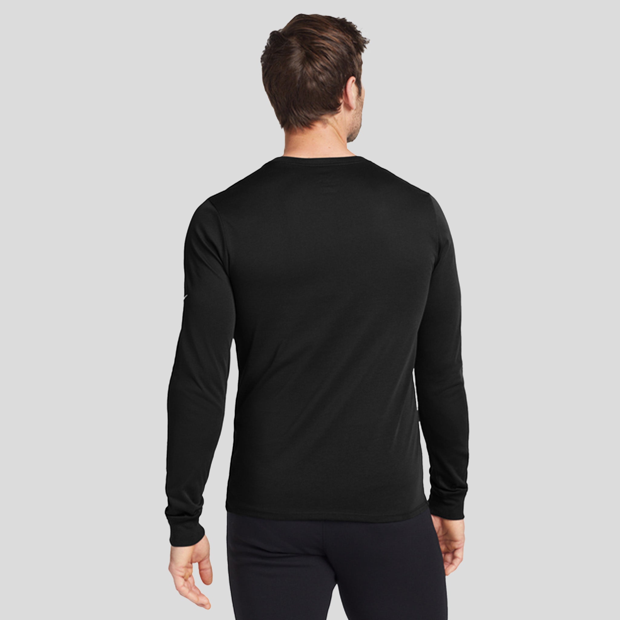Men's Dri-FIT Cotton/Poly Long Sleeve Tee | Black