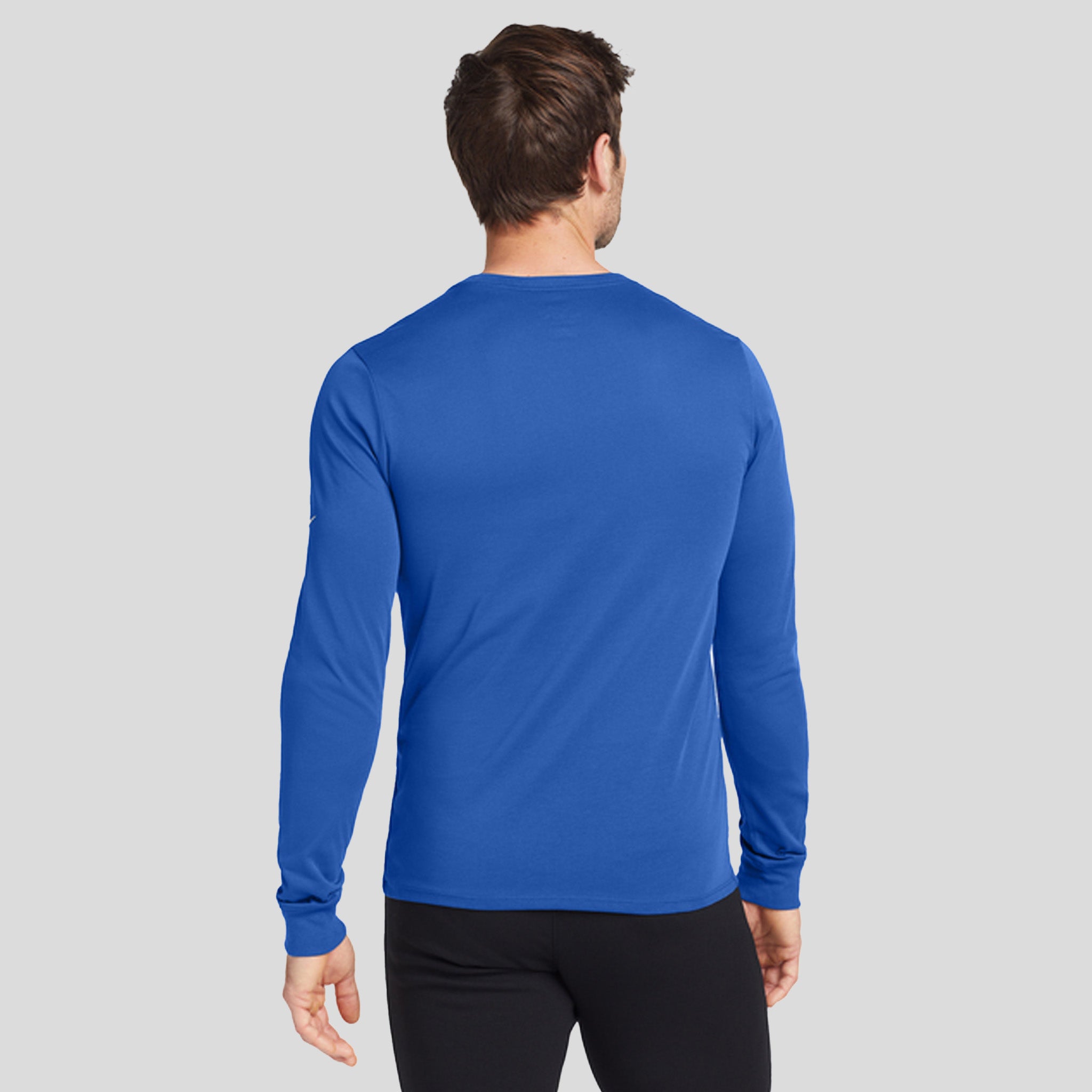 Men's Dri-FIT Cotton/Poly Long Sleeve Tee | Rush Blue