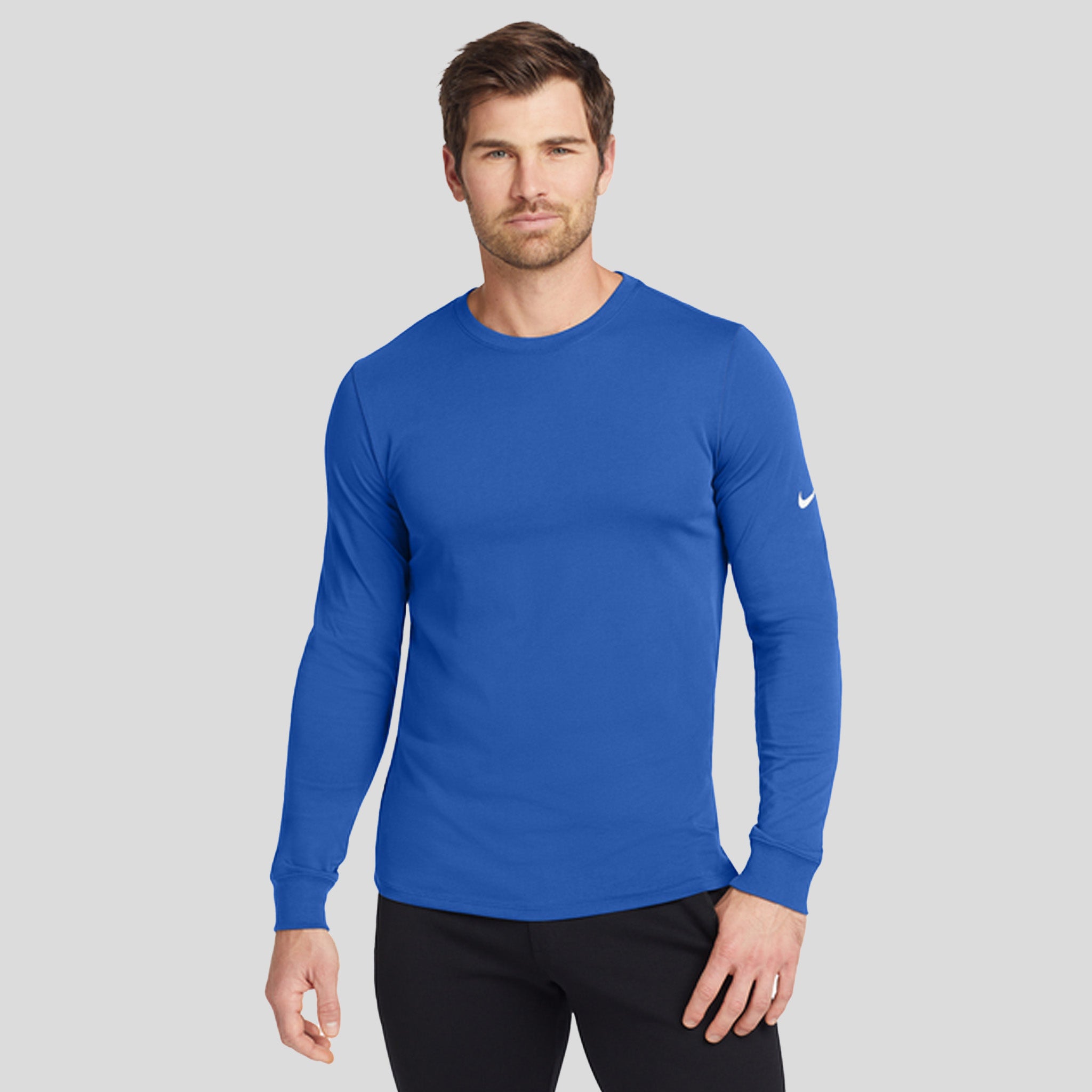 Men's Dri-FIT Cotton/Poly Long Sleeve Tee | Rush Blue