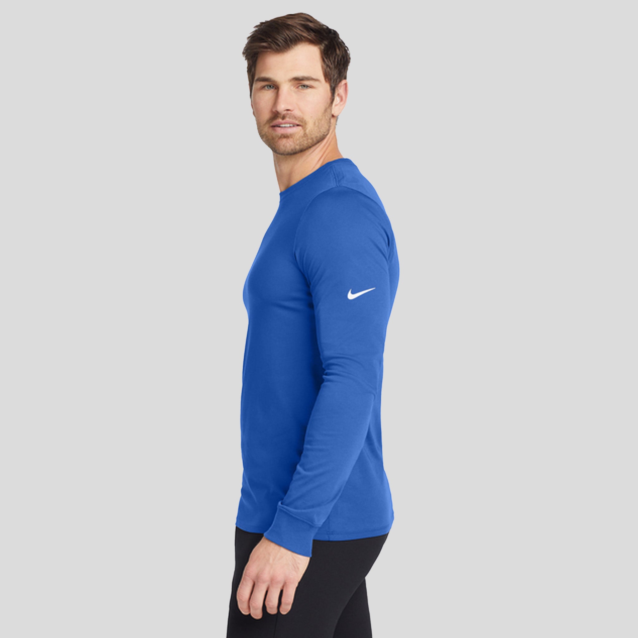 Men's Dri-FIT Cotton/Poly Long Sleeve Tee | Rush Blue