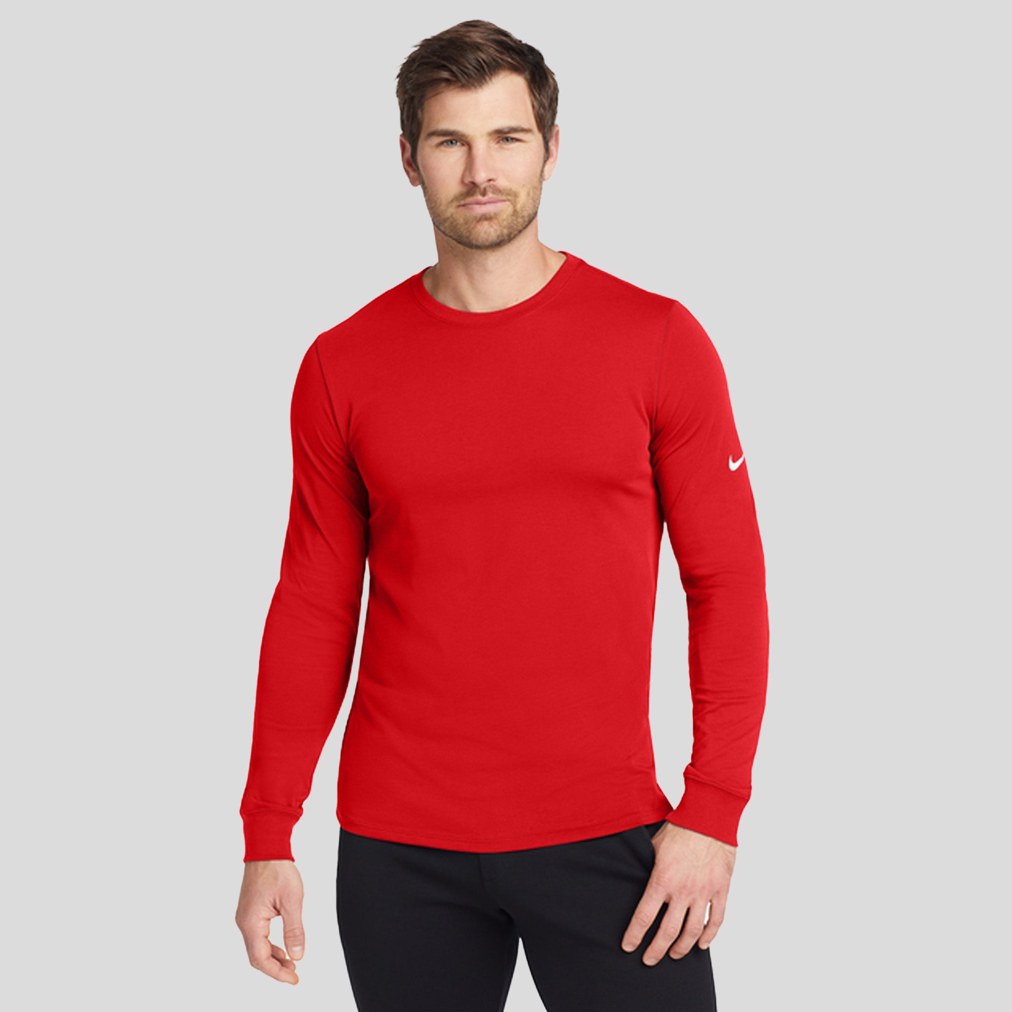 Men's Dri-FIT Cotton/Poly Long Sleeve Tee | University Red