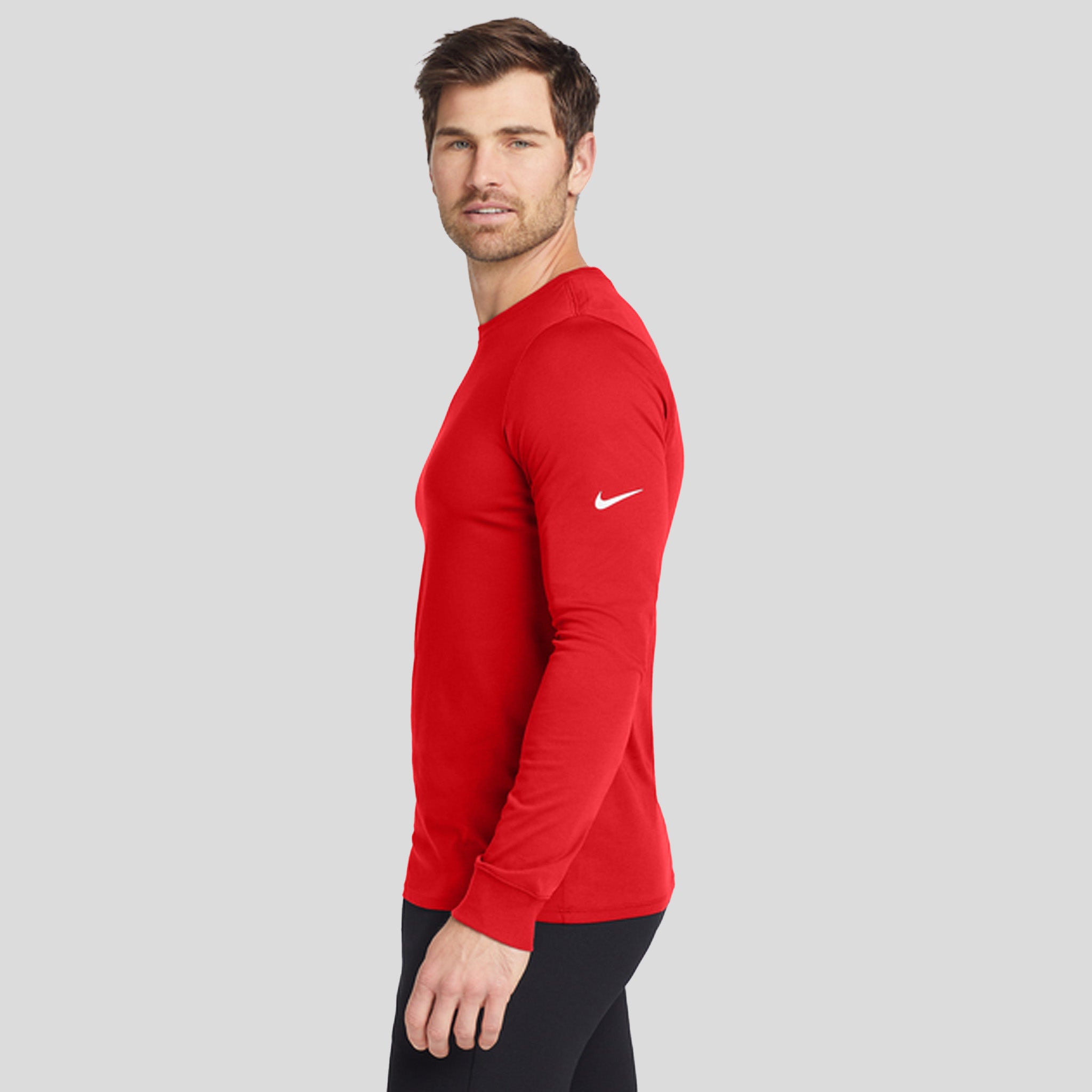 Men's Dri-FIT Cotton/Poly Long Sleeve Tee | University Red