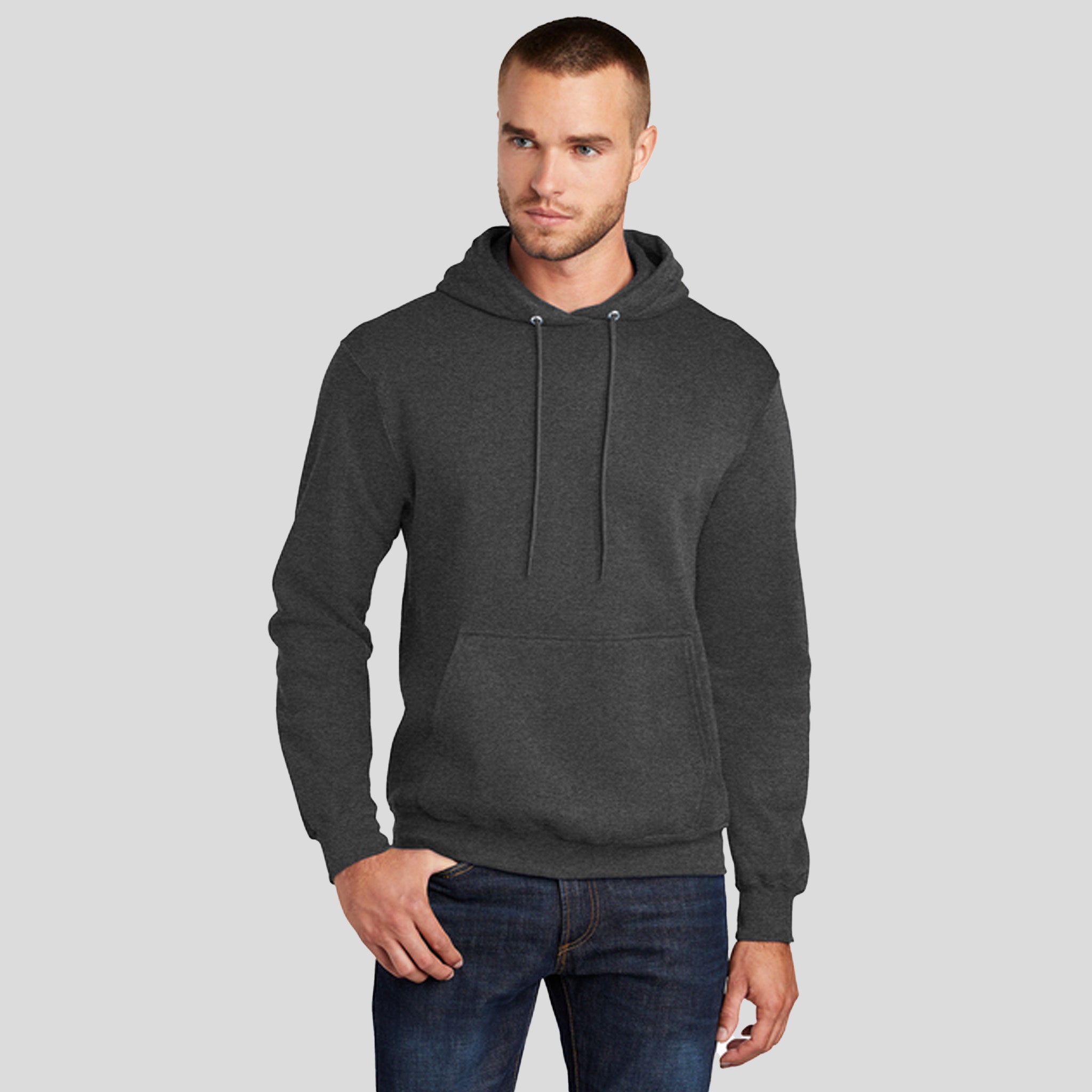Men's Tall Core Fleece Pullover Hooded Sweatshirt | Black Heather