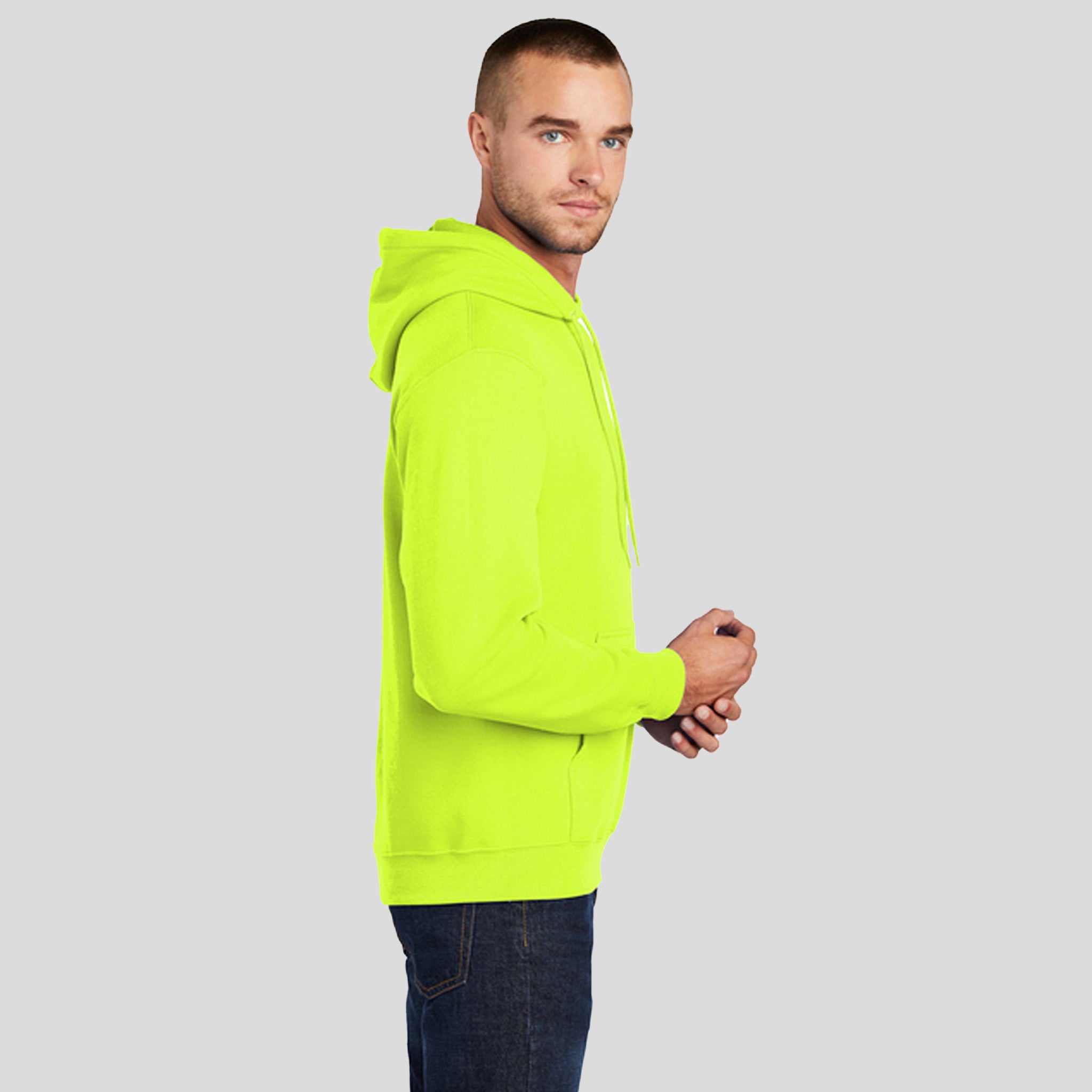 Men's Tall Core Fleece Pullover Hooded Sweatshirt | Safety Green