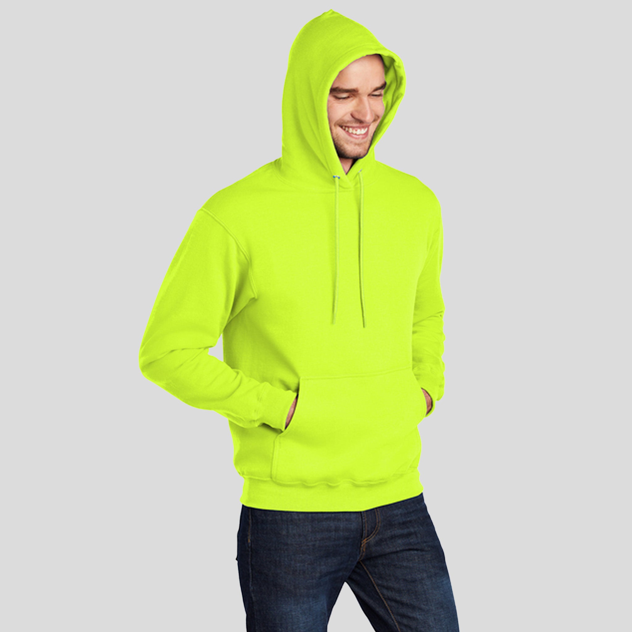 Men's Tall Core Fleece Pullover Hooded Sweatshirt | Safety Green