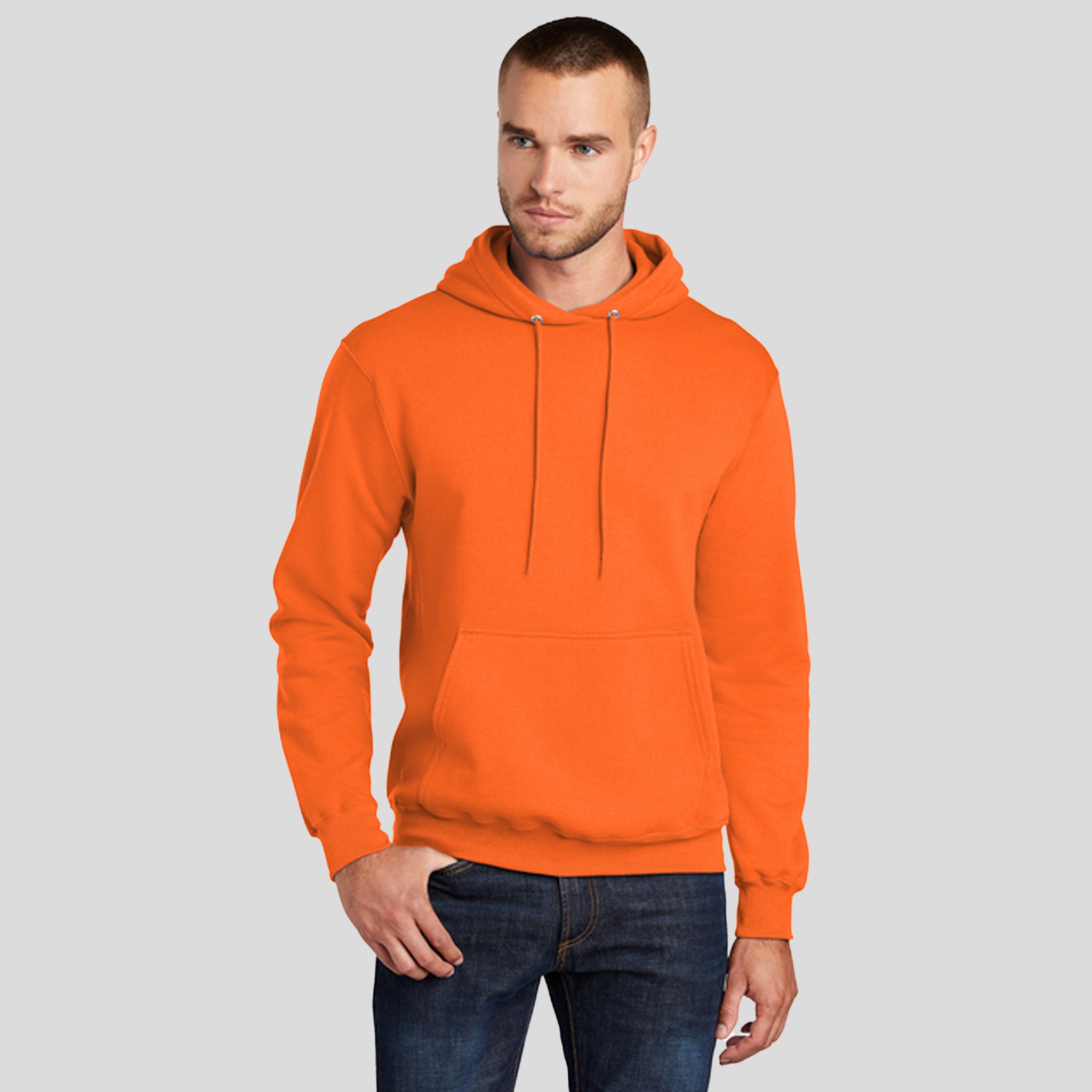 Men's Tall Core Fleece Pullover Hooded Sweatshirt | Safety Orange