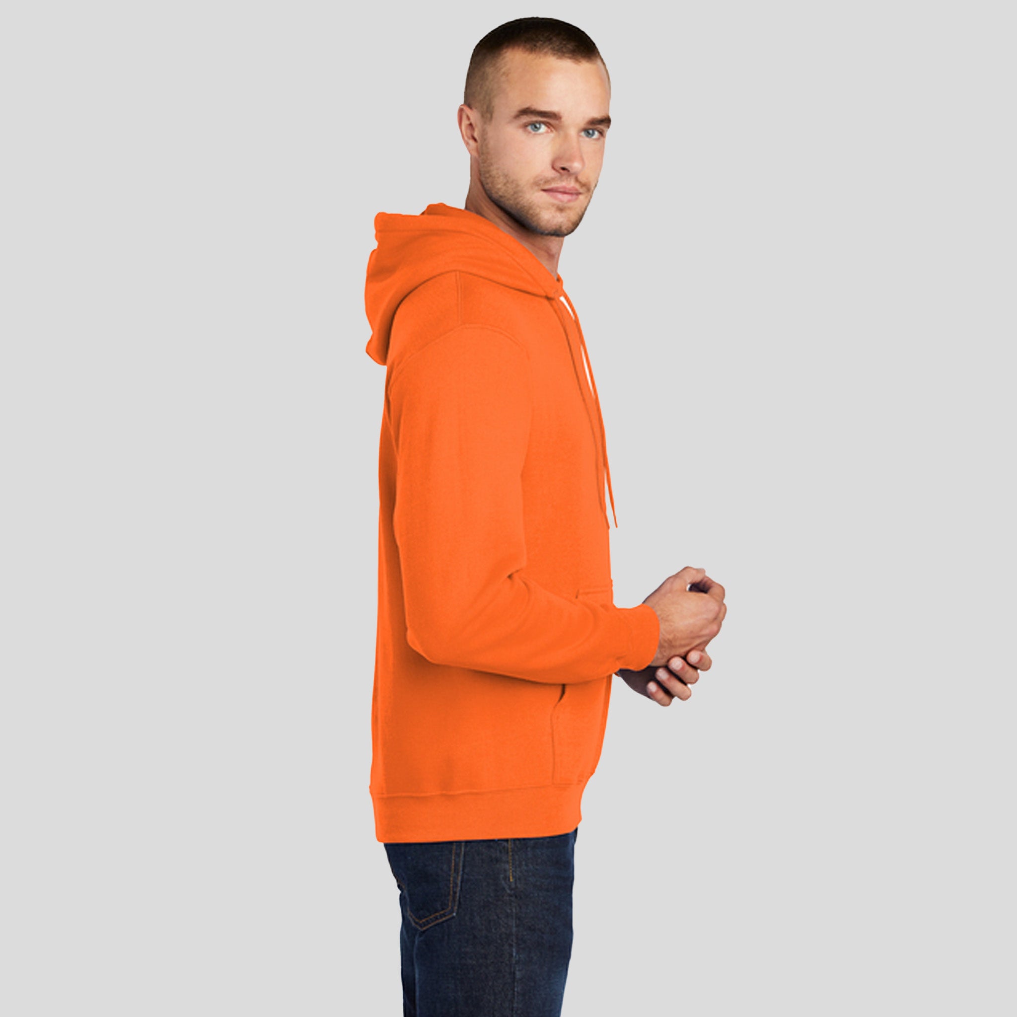 Men's Tall Core Fleece Pullover Hooded Sweatshirt | Safety Orange