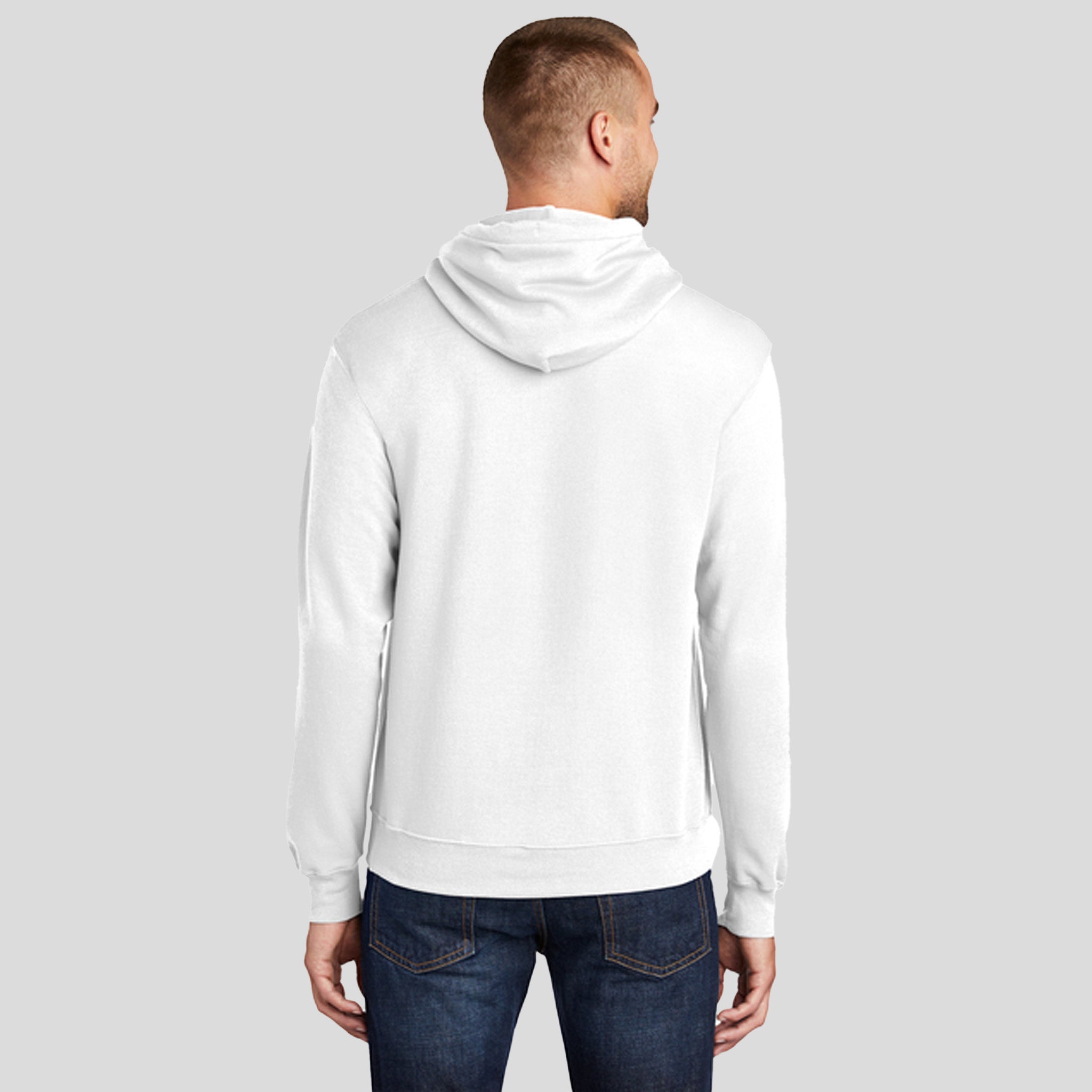 Men's Tall Core Fleece Pullover Hooded Sweatshirt | White