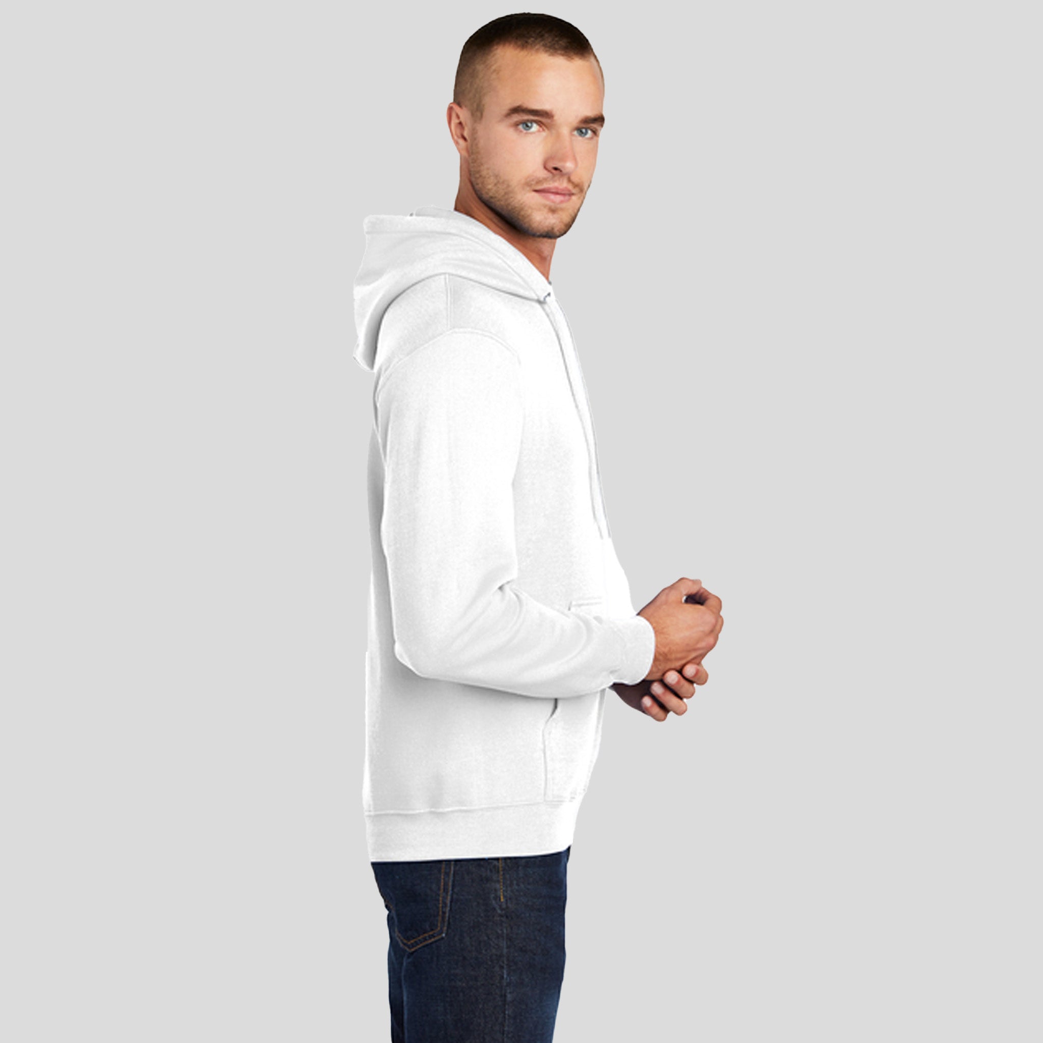Men's Tall Core Fleece Pullover Hooded Sweatshirt | White