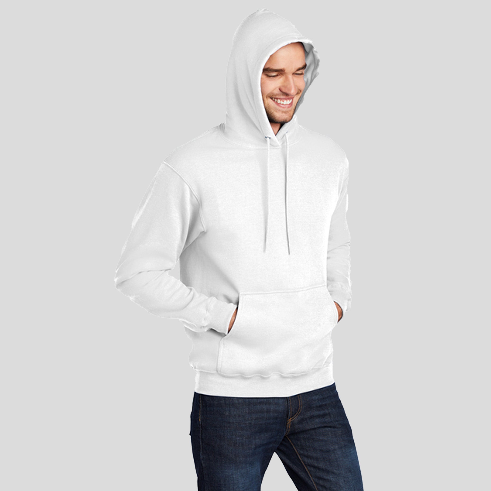Men's Tall Core Fleece Pullover Hooded Sweatshirt | White