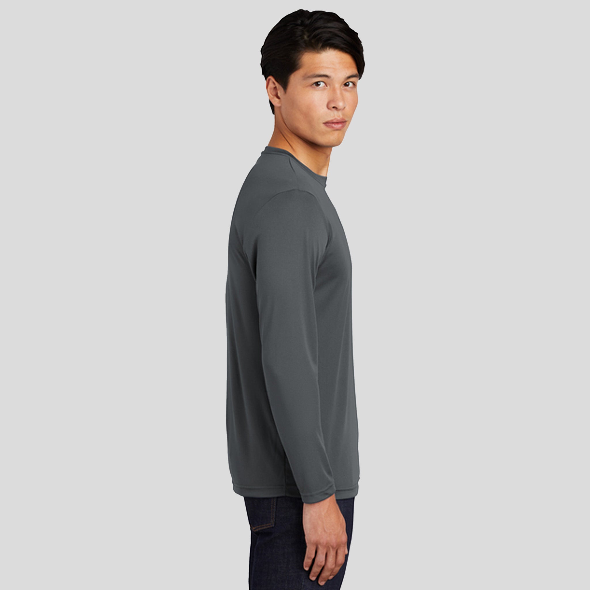 Men's Tall Long Sleeve PosiCharge® Competitor™ Tee | Iron Grey