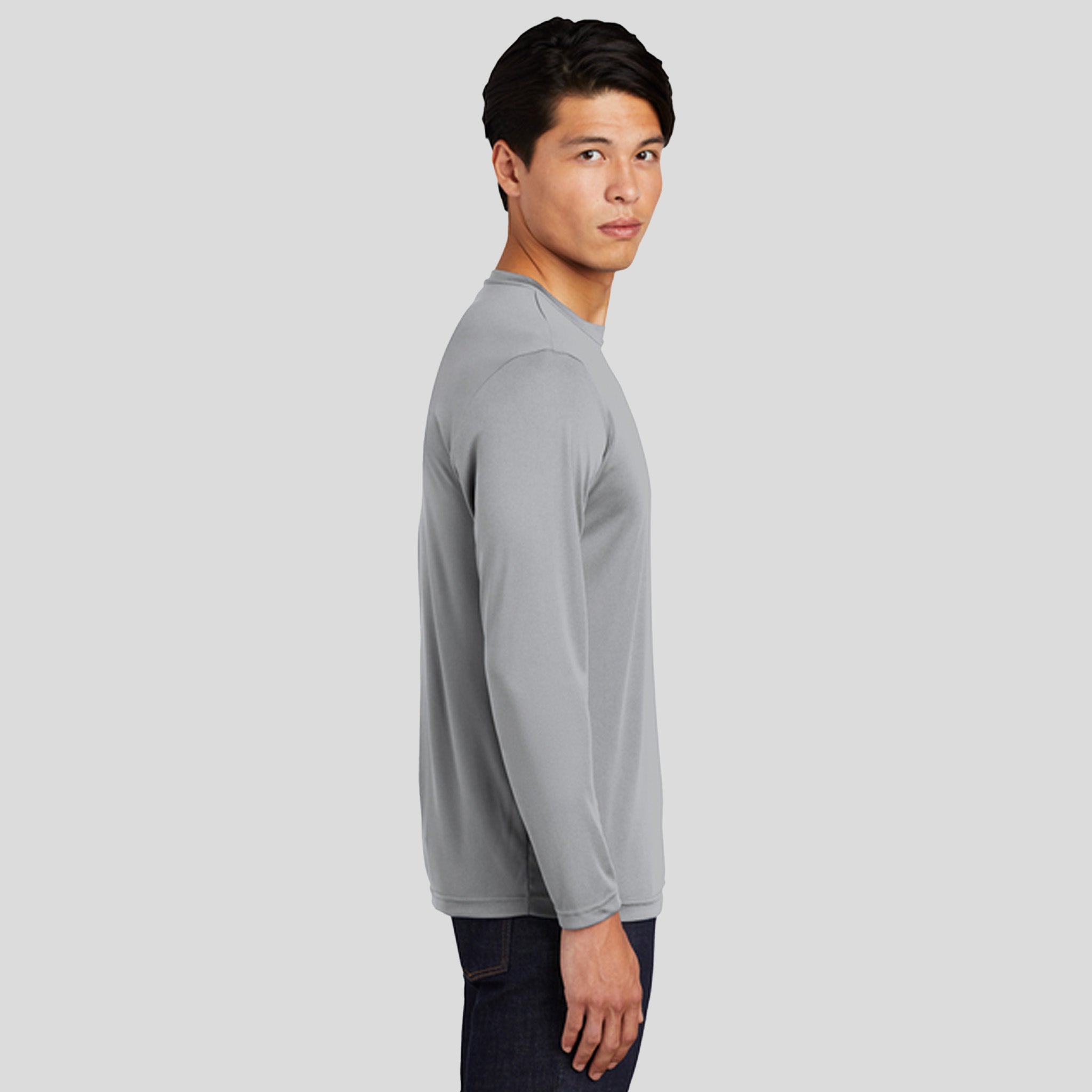 Men's Tall Long Sleeve PosiCharge® Competitor™ Tee | Silver