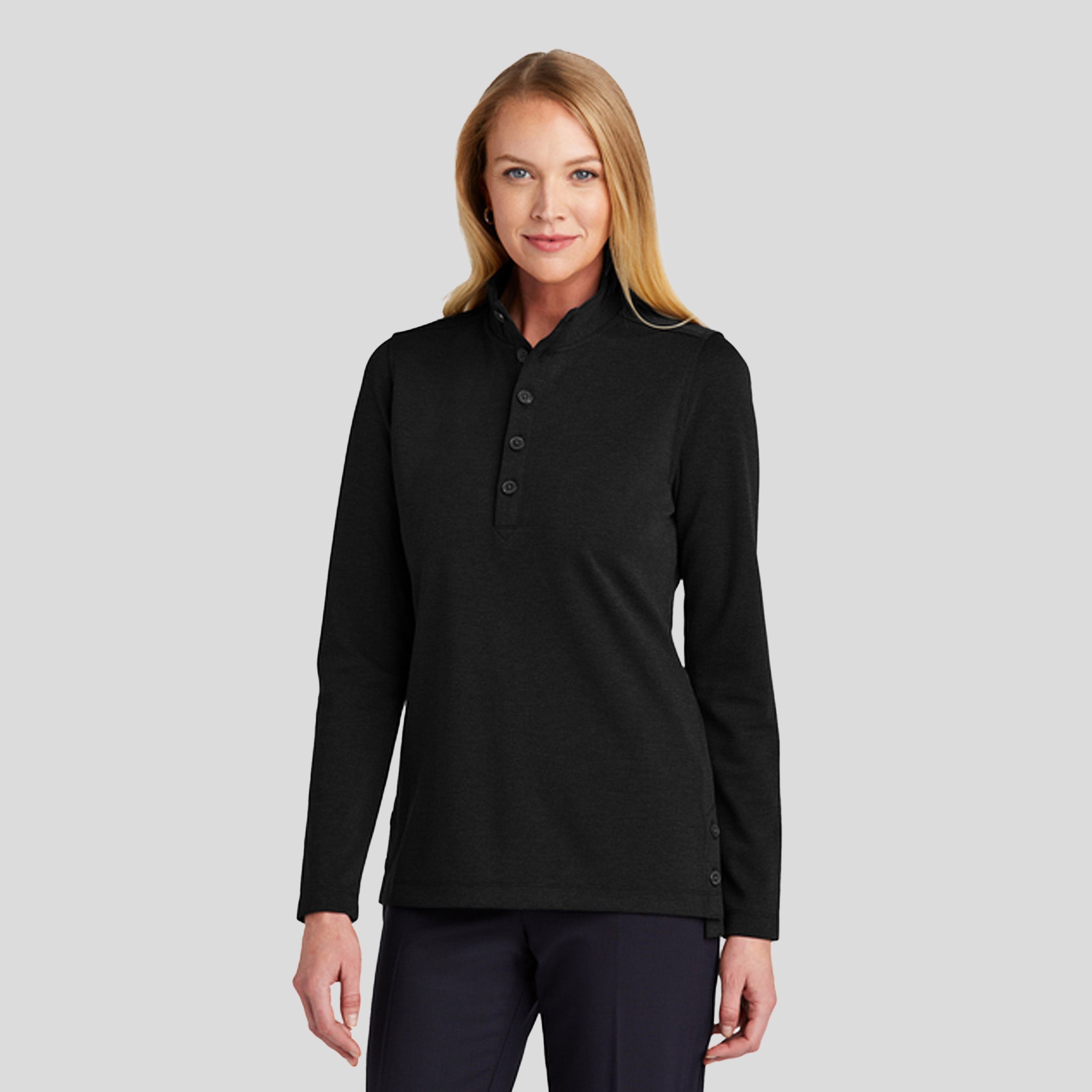 Women’s Mid-Layer Stretch 1/2-Button | Black Heather