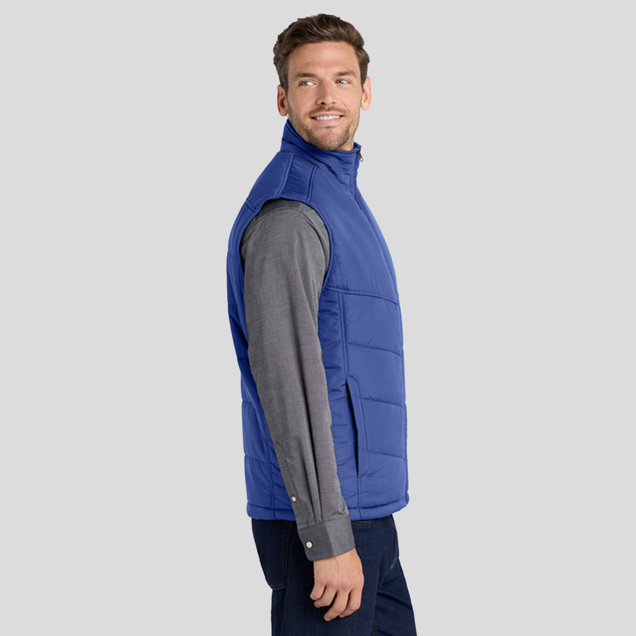 Men's Puffy Vest | Mediterranean Blue/Black
