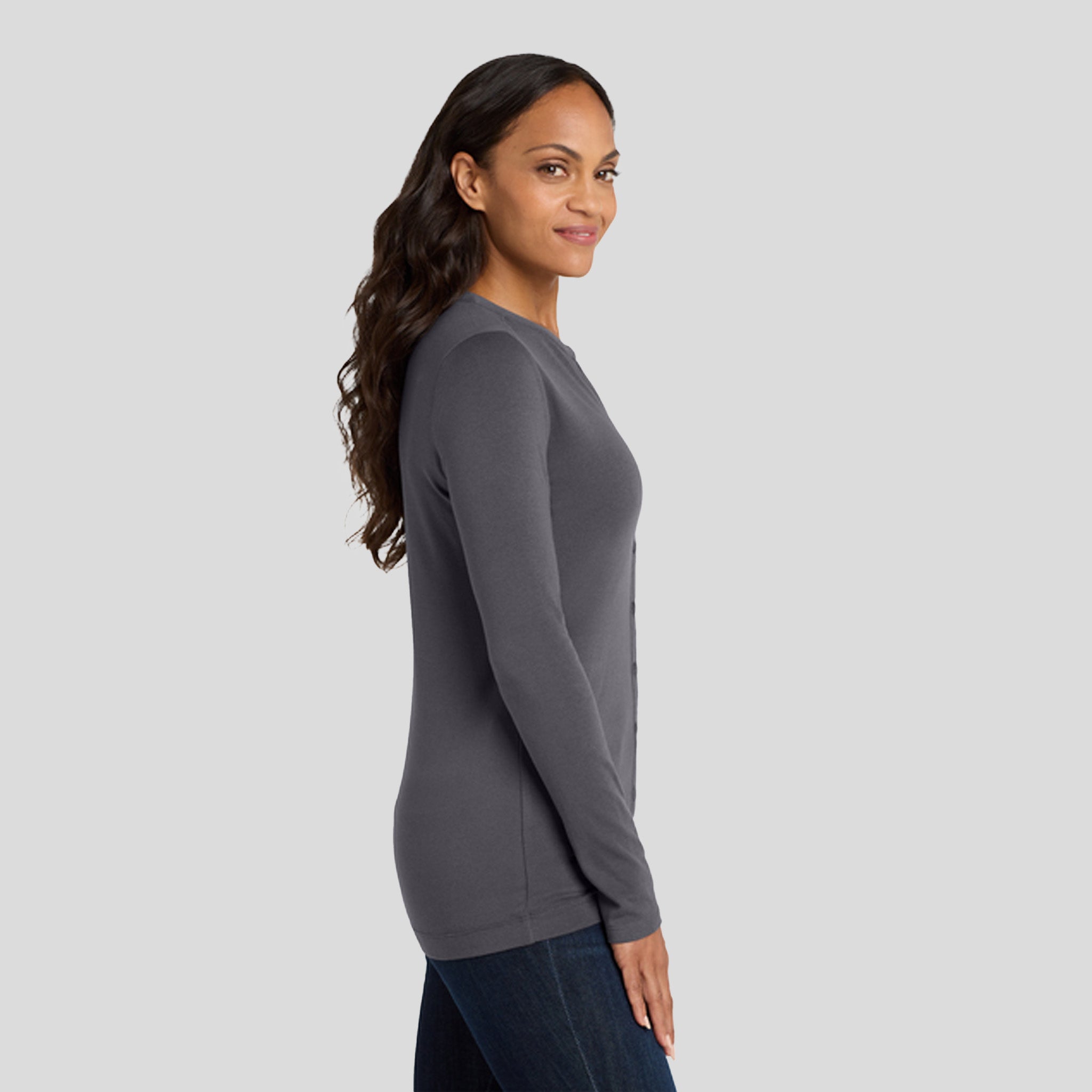 Women's Concept Stretch Button-Front Cardigan | Grey Smoke
