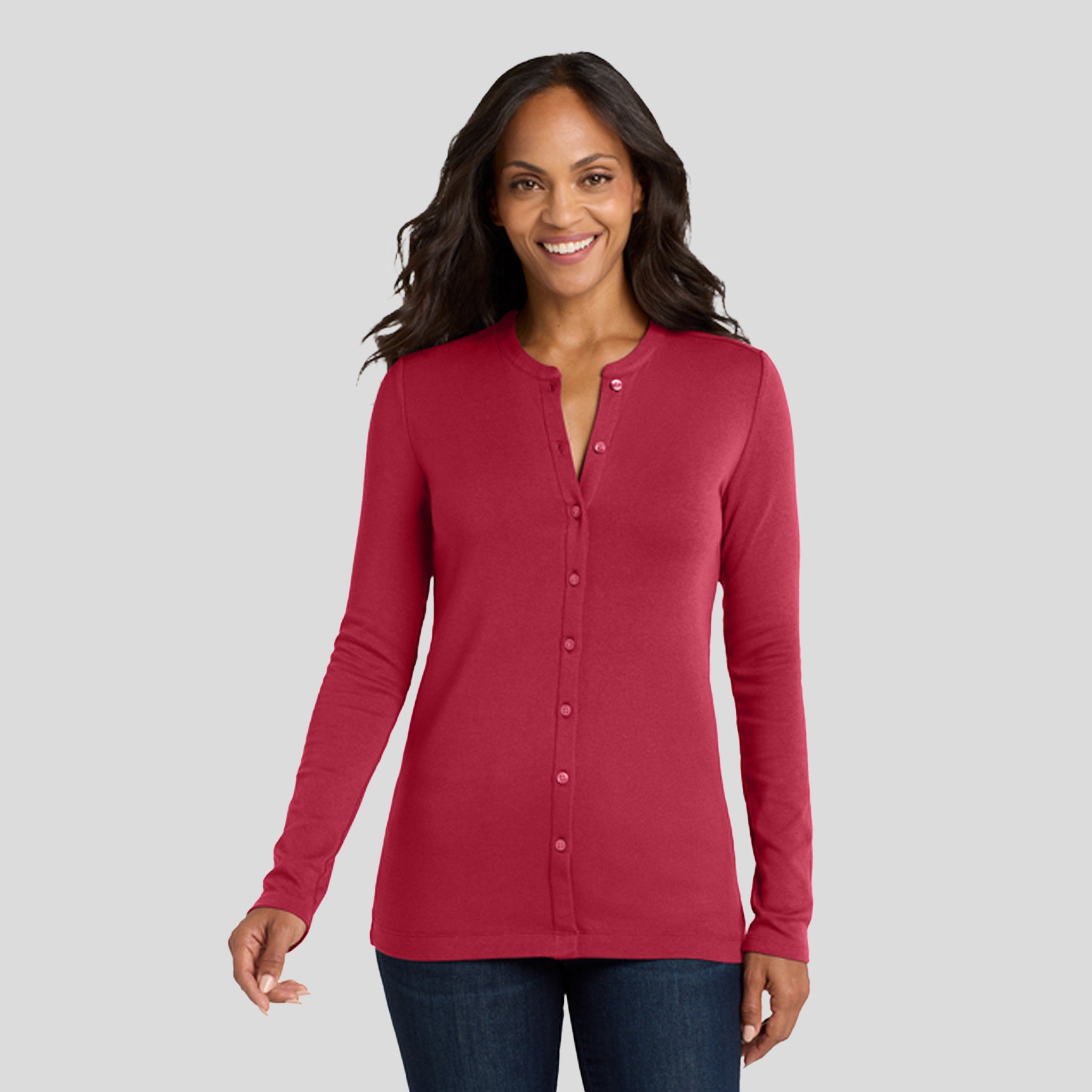 Women's Concept Stretch Button-Front Cardigan | Red