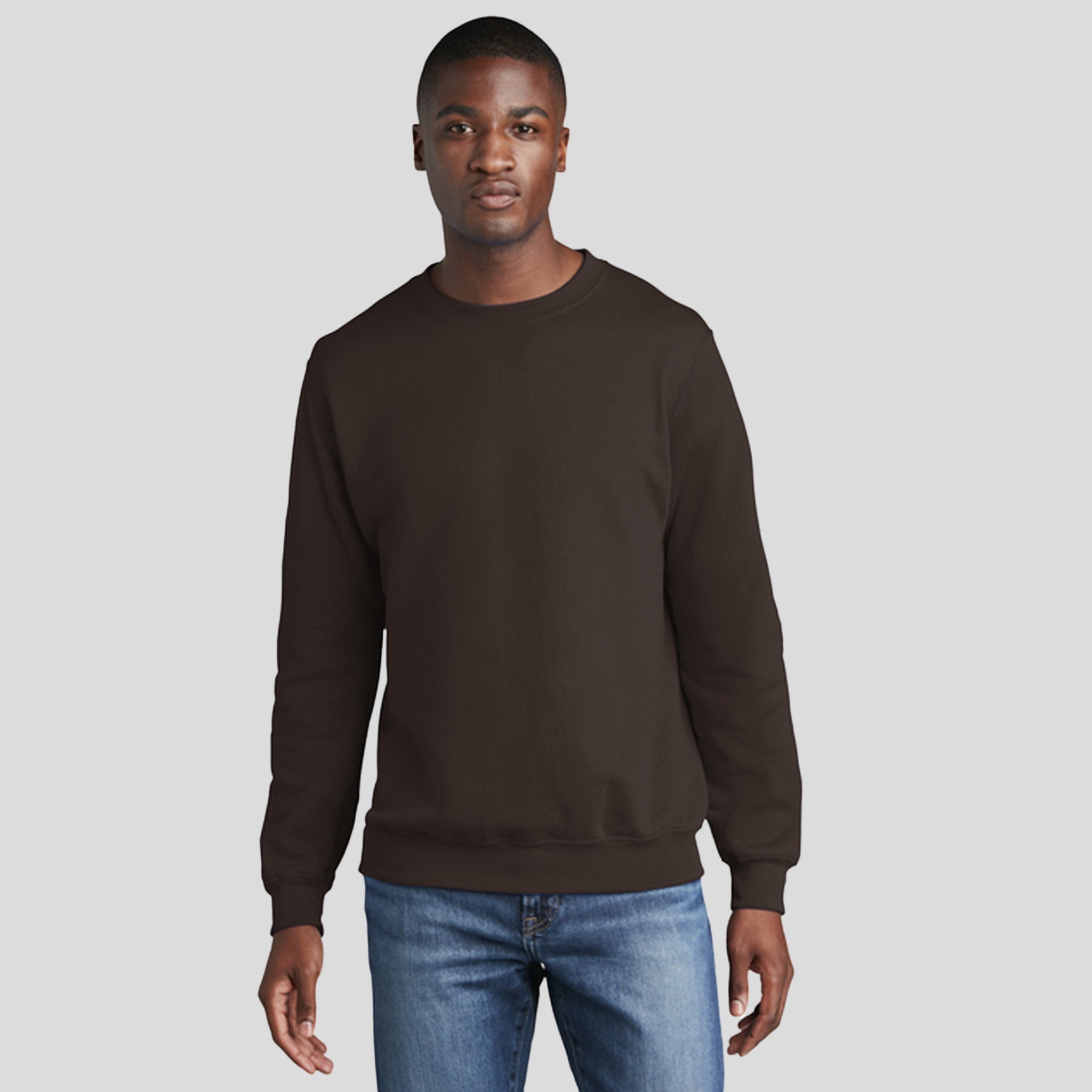 Men's Core Fleece Crewneck Sweatshirt | Dark Chocolate Brown