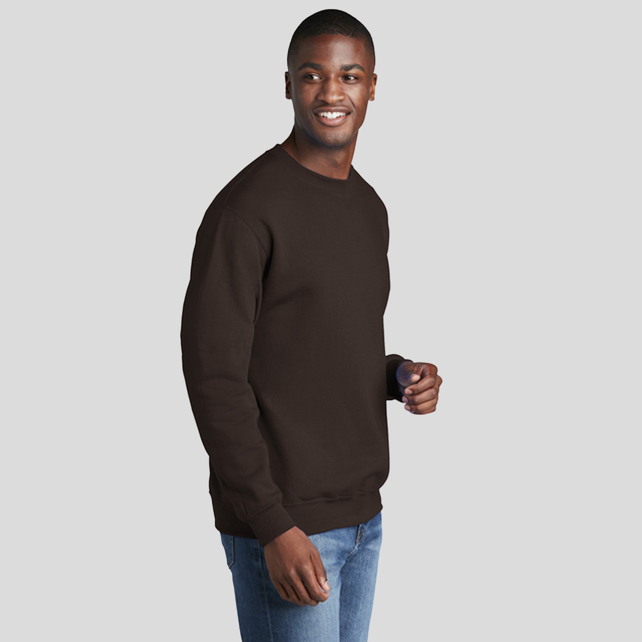 Men's Core Fleece Crewneck Sweatshirt | Dark Chocolate Brown