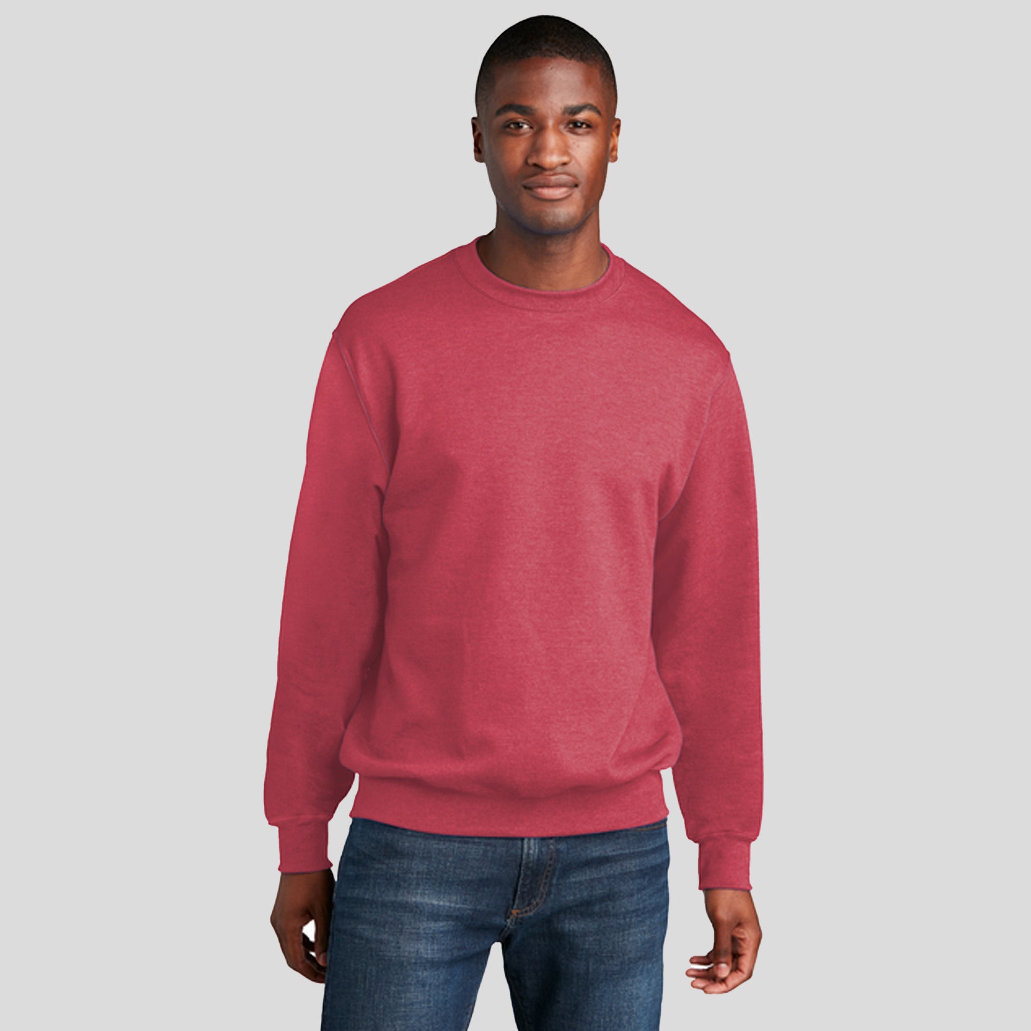 Men's Core Fleece Crewneck Sweatshirt | Heather Red