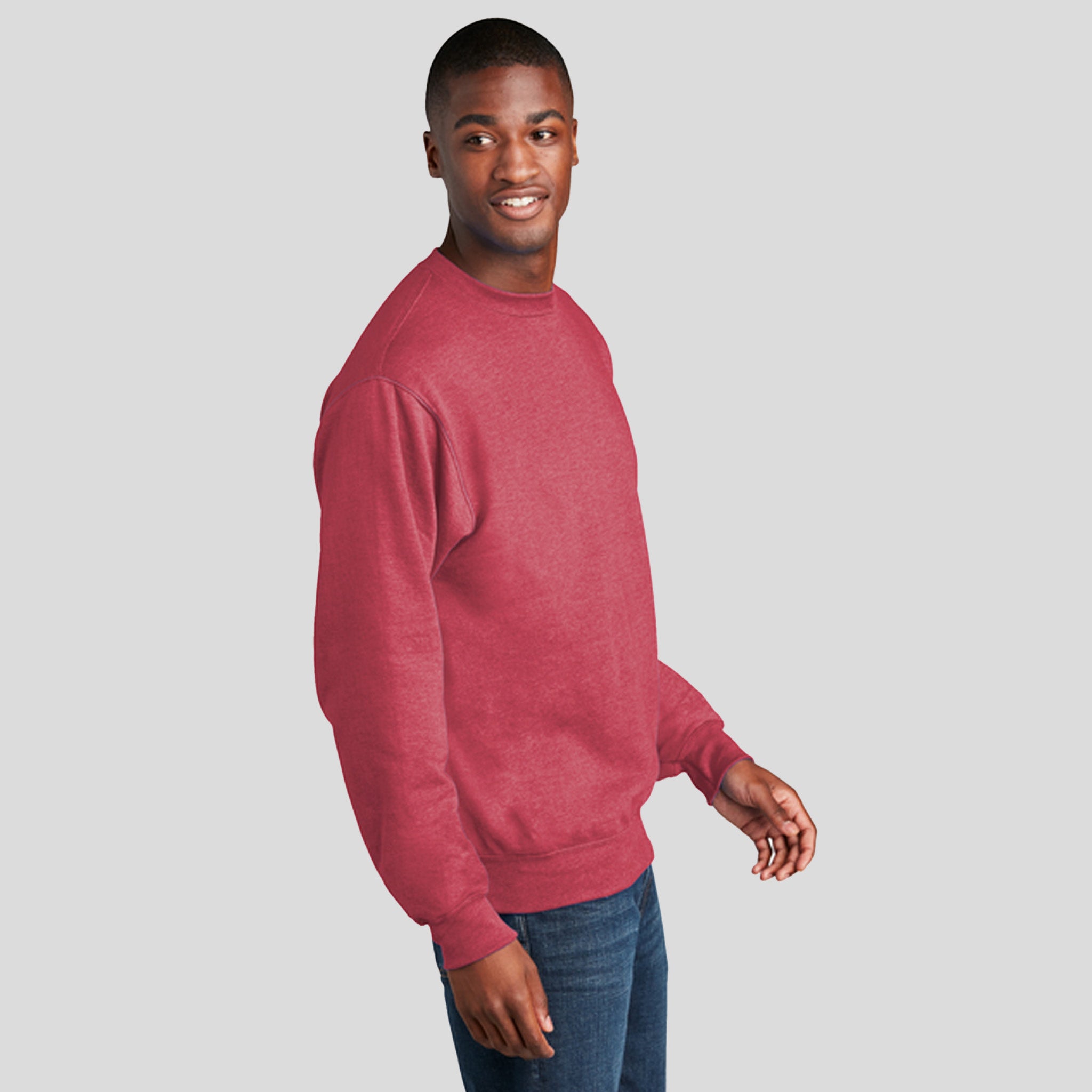 Men's Core Fleece Crewneck Sweatshirt | Heather Red