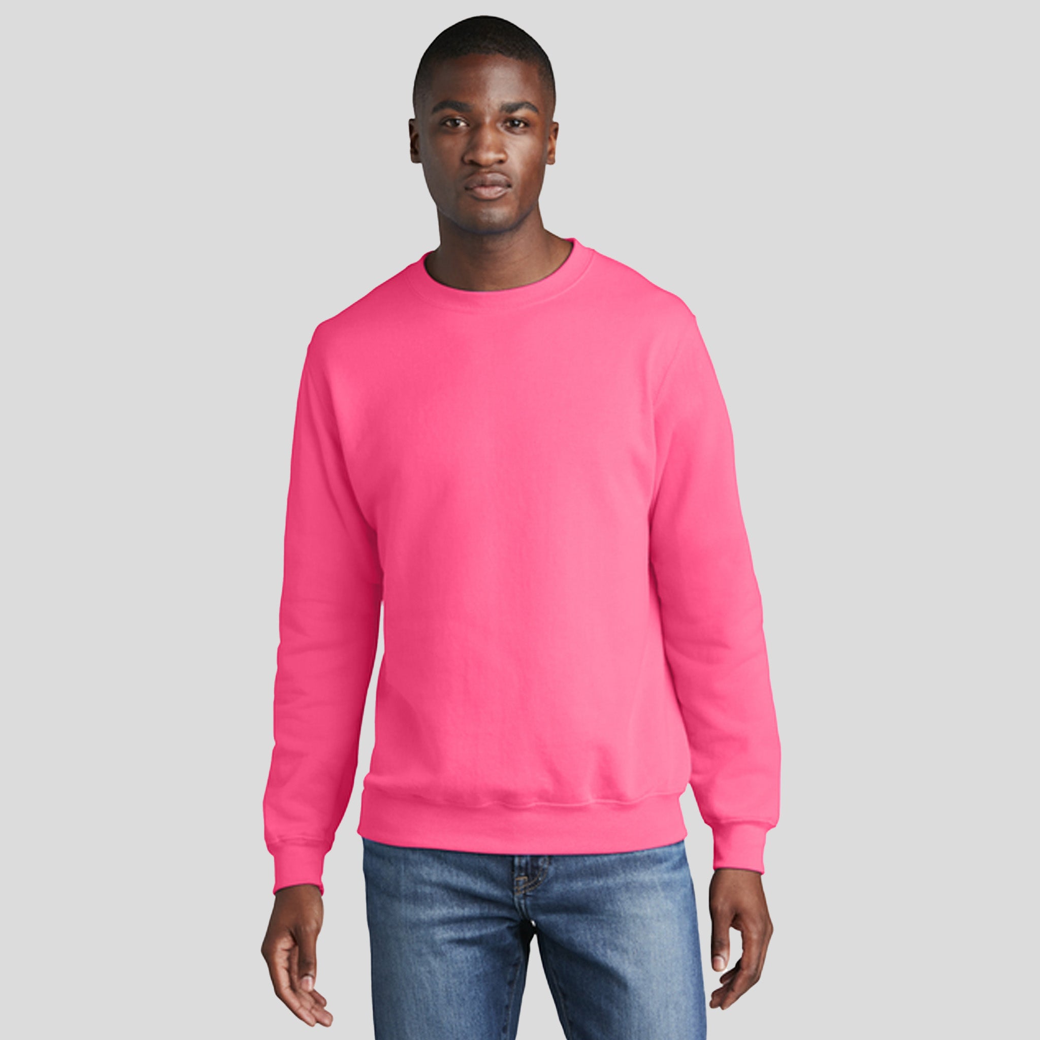 Men's Core Fleece Crewneck Sweatshirt | Neon Pink